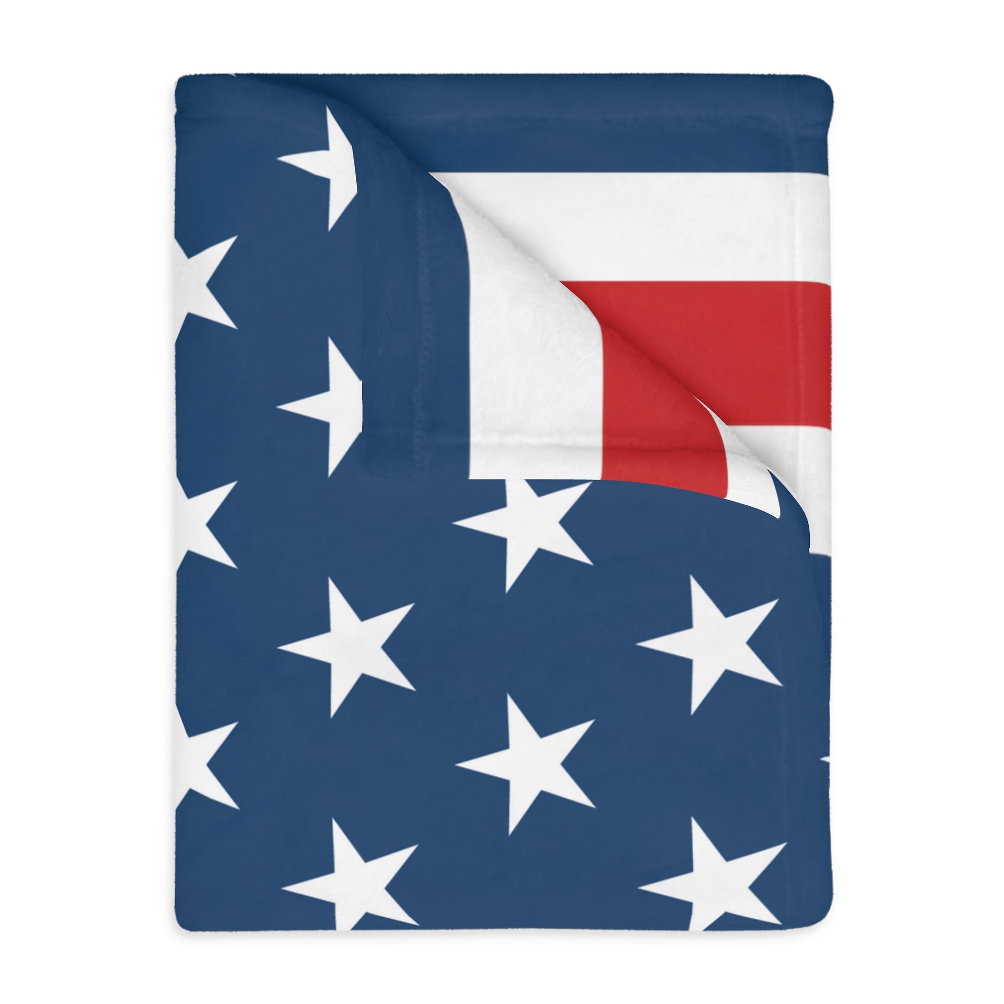 Stars and Stripes Blue Velveteen Minky Blanket - (Two-sided print)