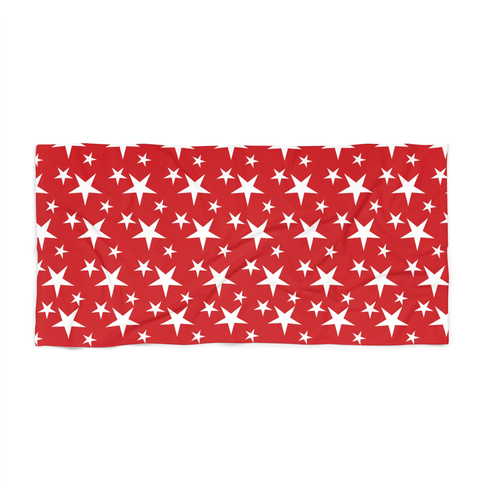 White Stars Beach Towel - Red