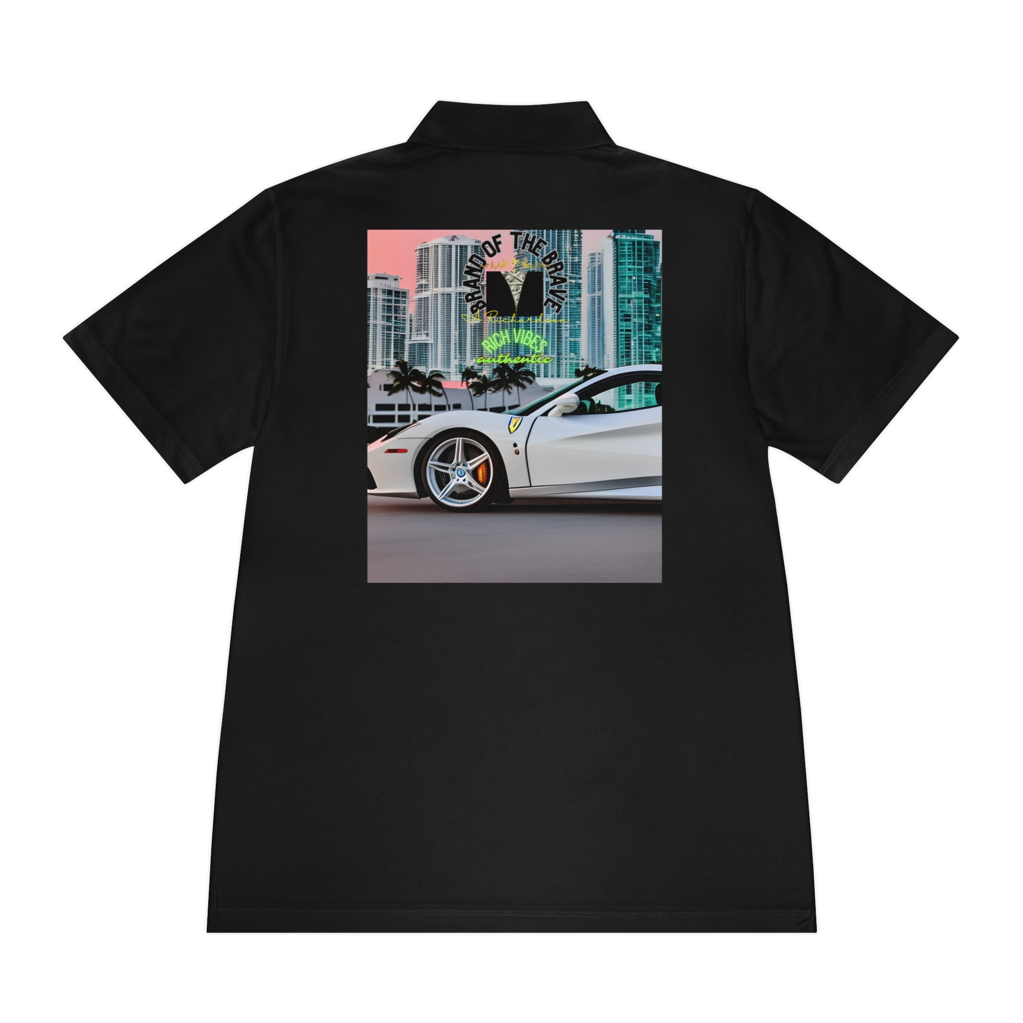 Rich Vibes White Ferrari Shopping District Authentic Signature Collection 2.0 - Men's Sport Polo Shirt