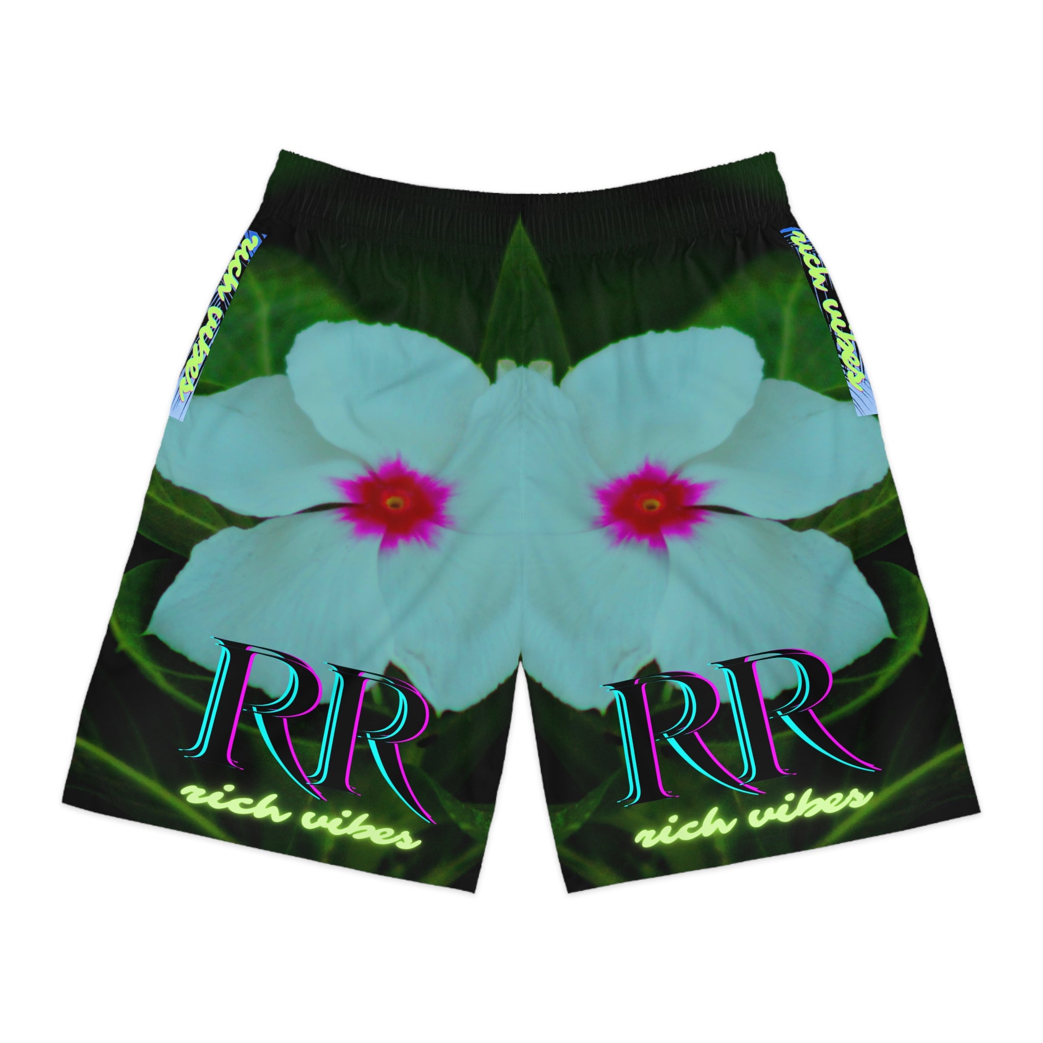 Rich Vibes Volt RR Forest Leaf Daisy - Men's Jogger Shorts (AOP)Royal Blue