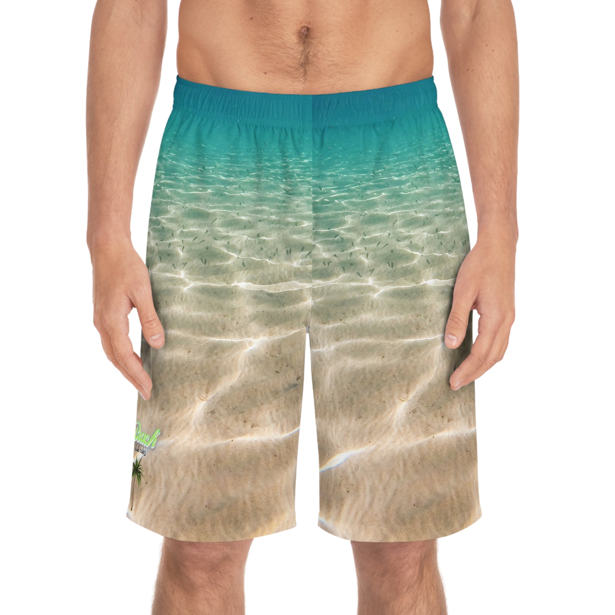 Rich Vibes Sea Green Beach Chill Vibes RV1.0 - Men's Board Shorts (AOP)