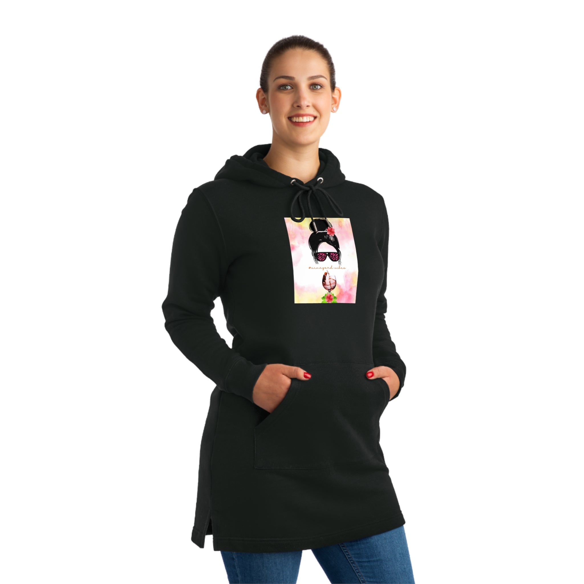 Vineyard Vibes RV Miami Color Palm Tree - Streeter Hoodie Dress