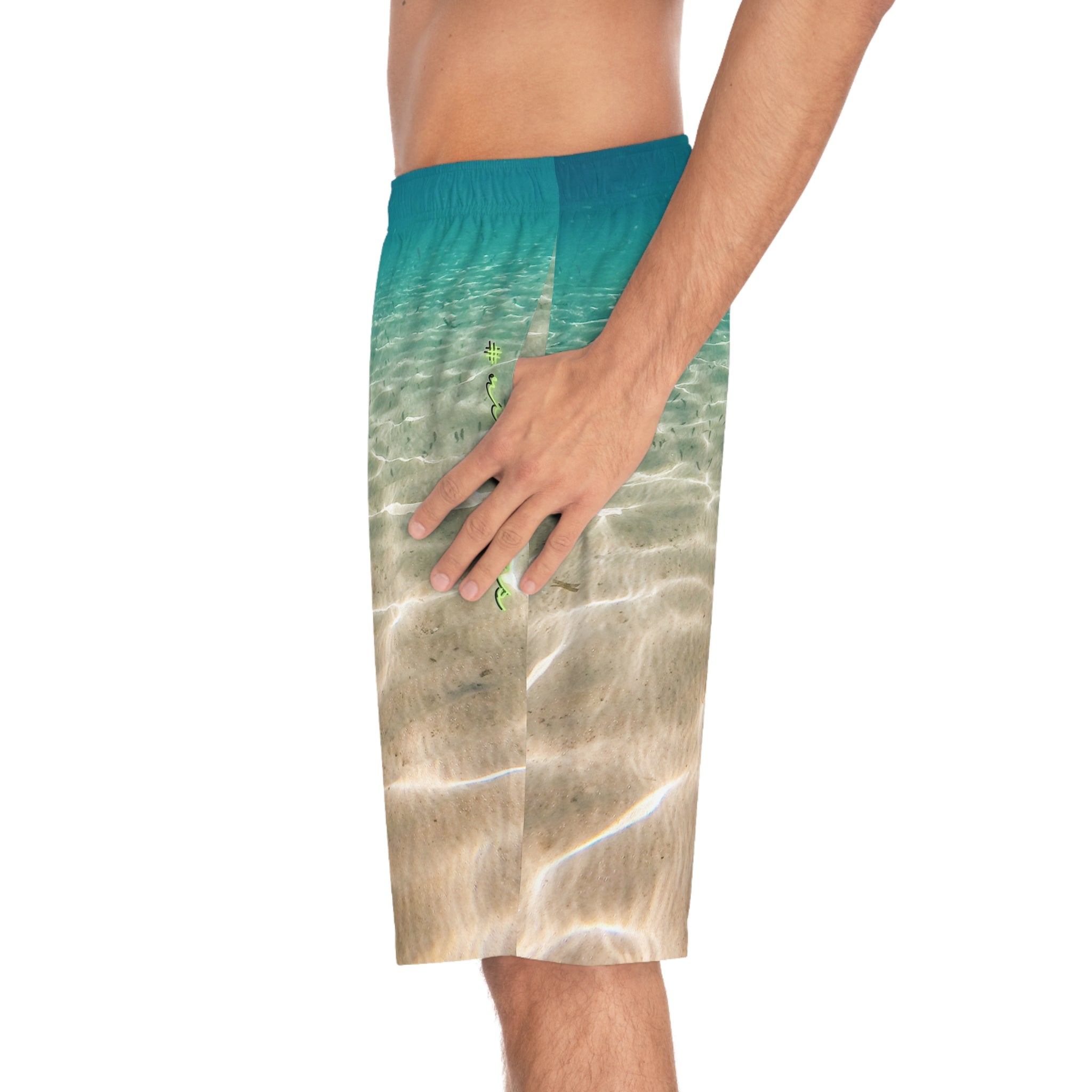 Rich Vibes Sea Green Beach Chill Vibes RV1.0 - Men's Board Shorts (AOP)