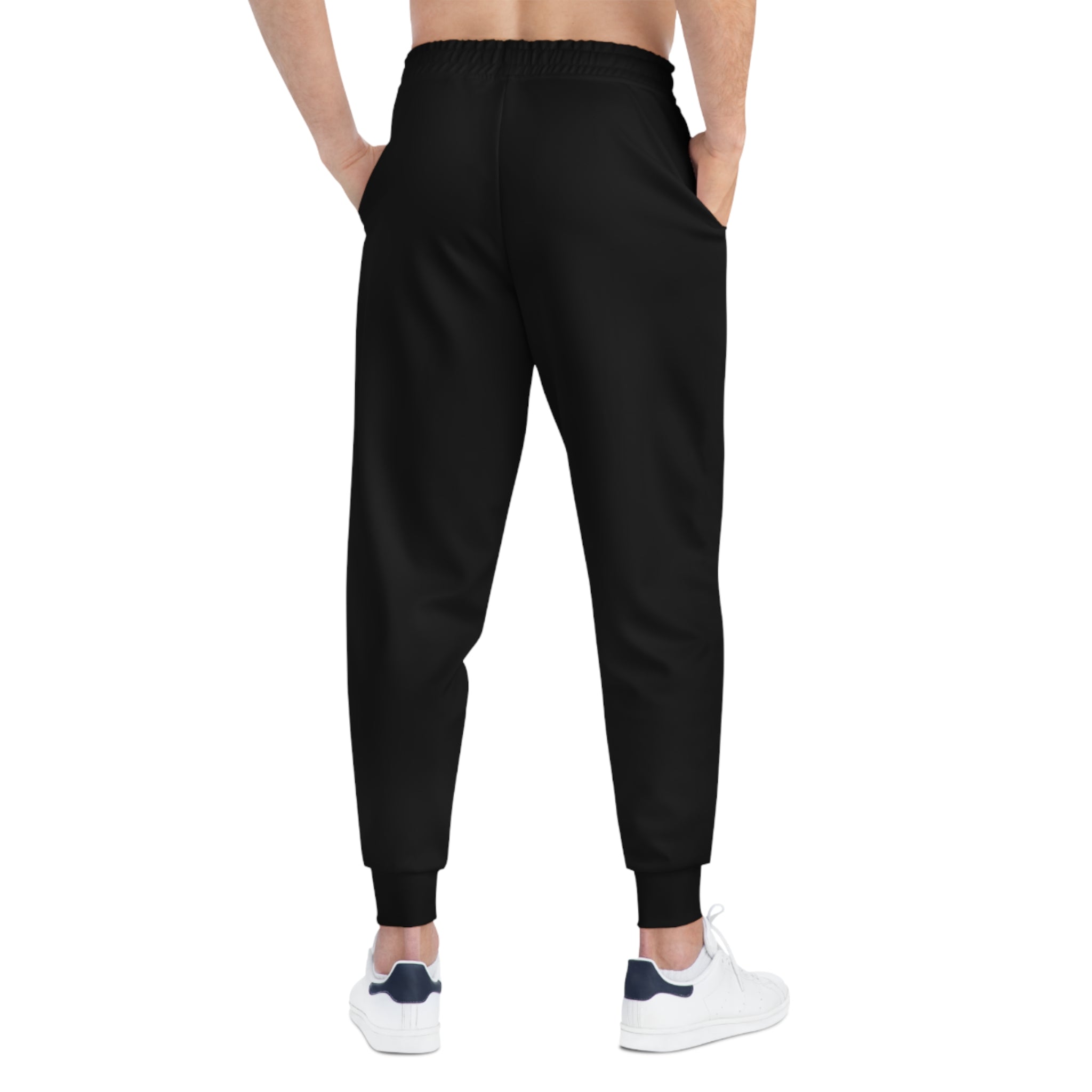 Rich Vibes Triple Golden Skull City Skyline - Athletic Joggers (AOP) Black