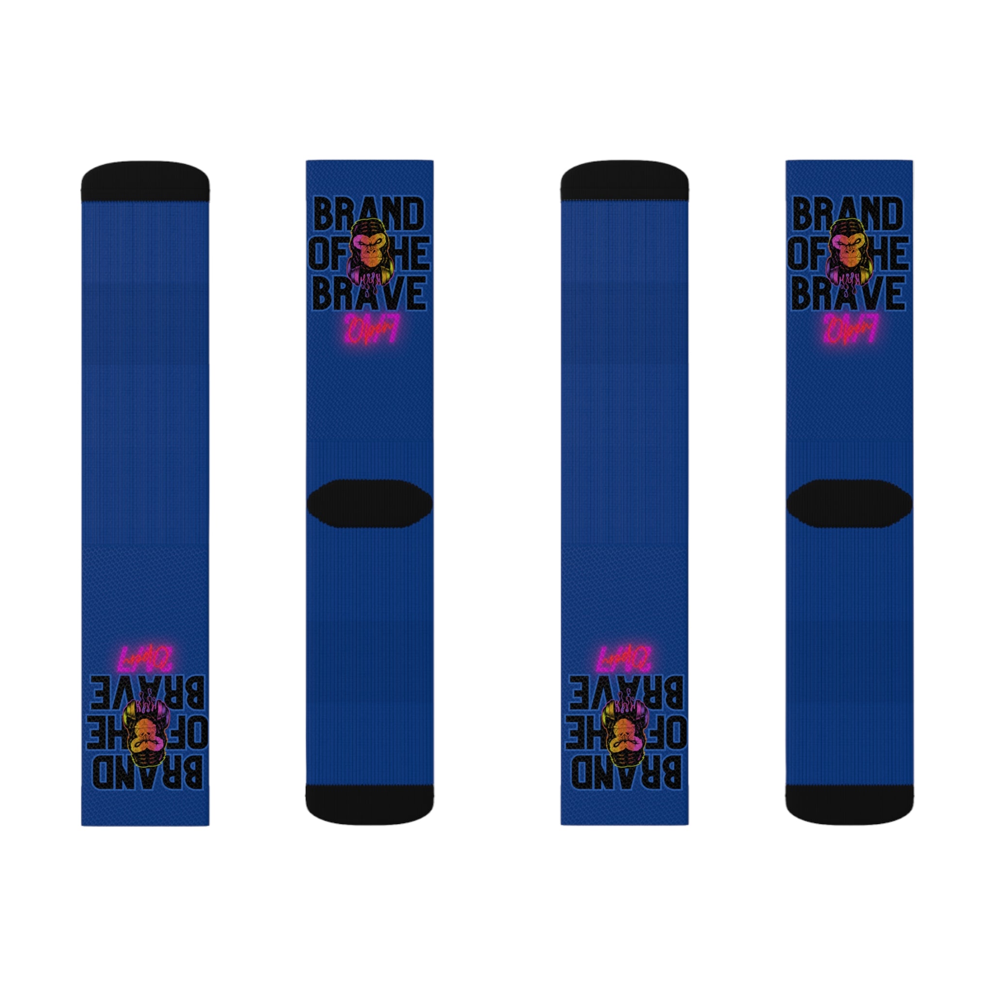 Rich Vibes Brand Of The Brave Dark Blue - Sublimation Socks