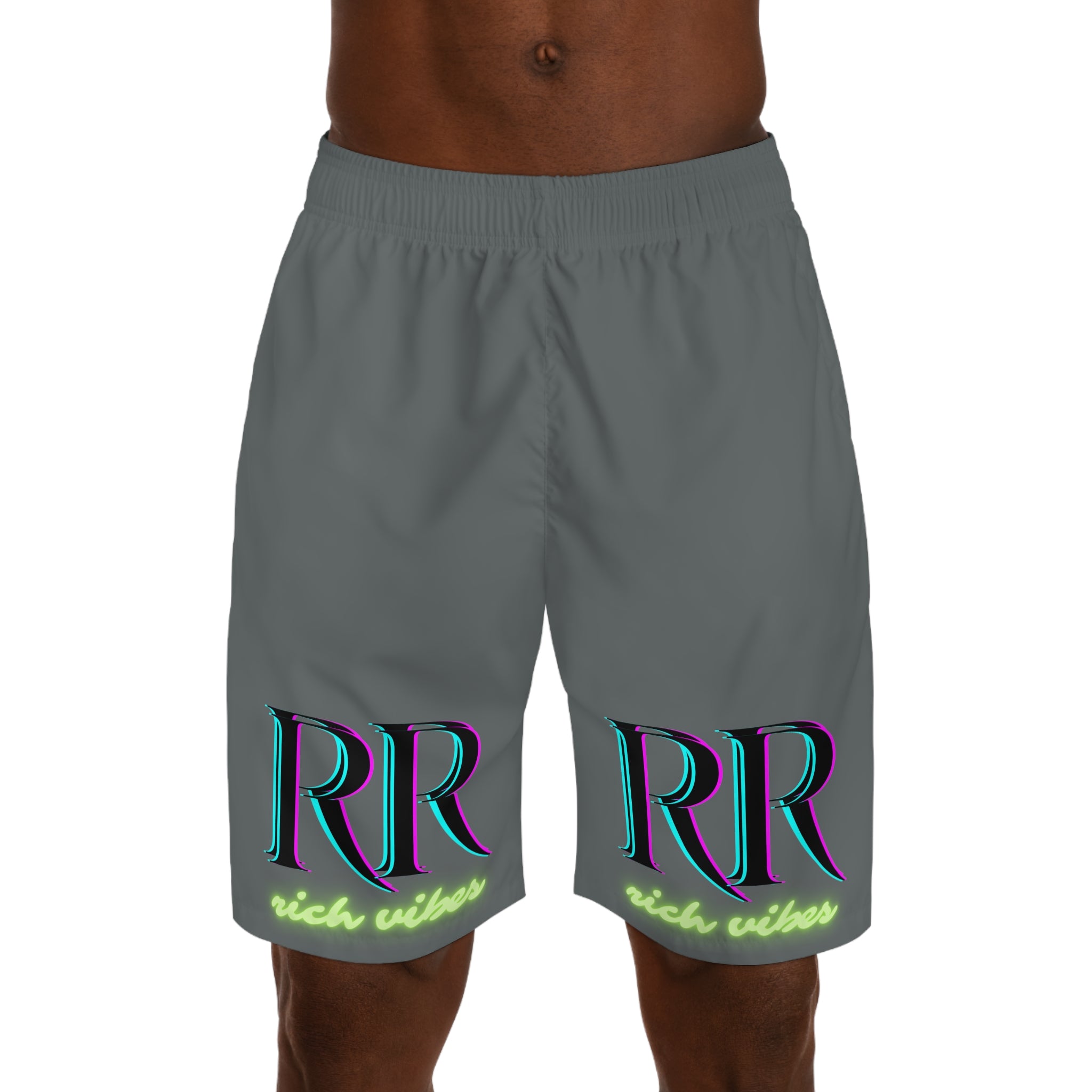 Rich Vibes Volt RR Blue Sky Stripe - Men's Jogger Shorts (AOP)Grey
