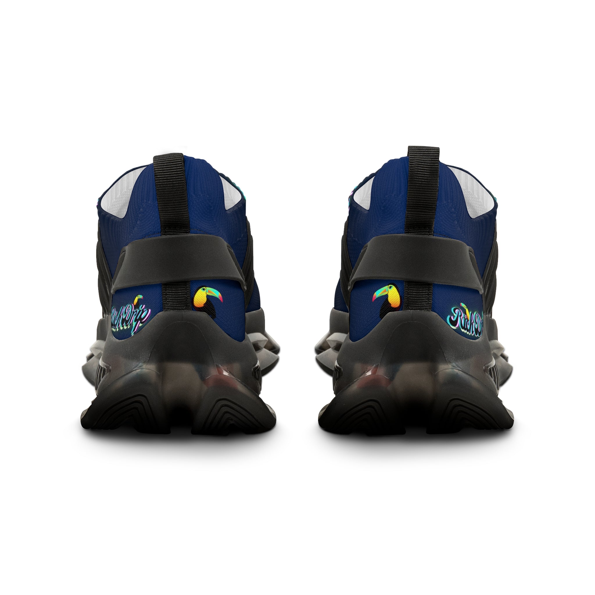 RV5 Pulse Tropical Neon Blue Glow Logo - Men's Mesh Sneakers Navy Blue