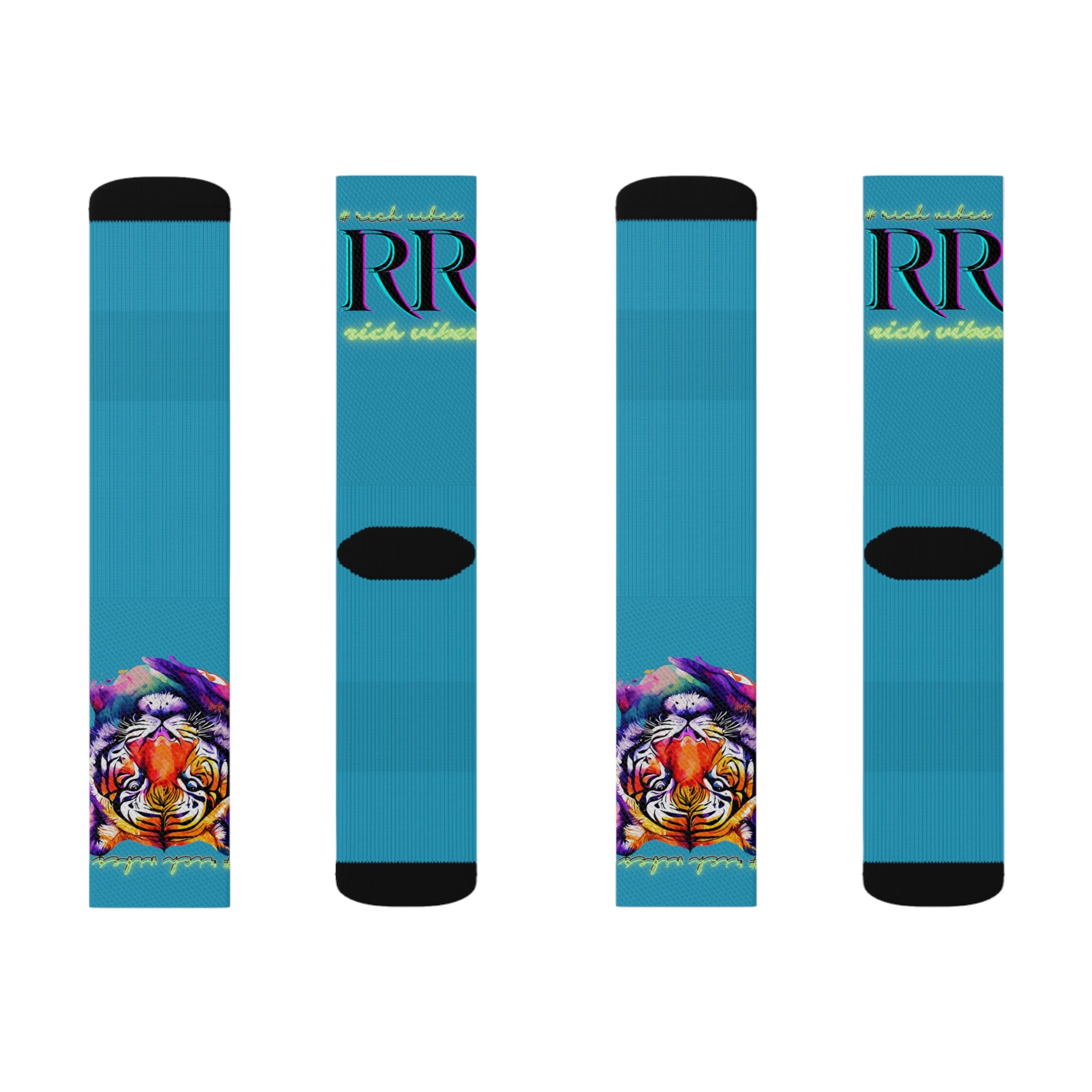 Rich Vibes RR Volt Tropical Jungle Tiger - Sublimation Socks Turquoise