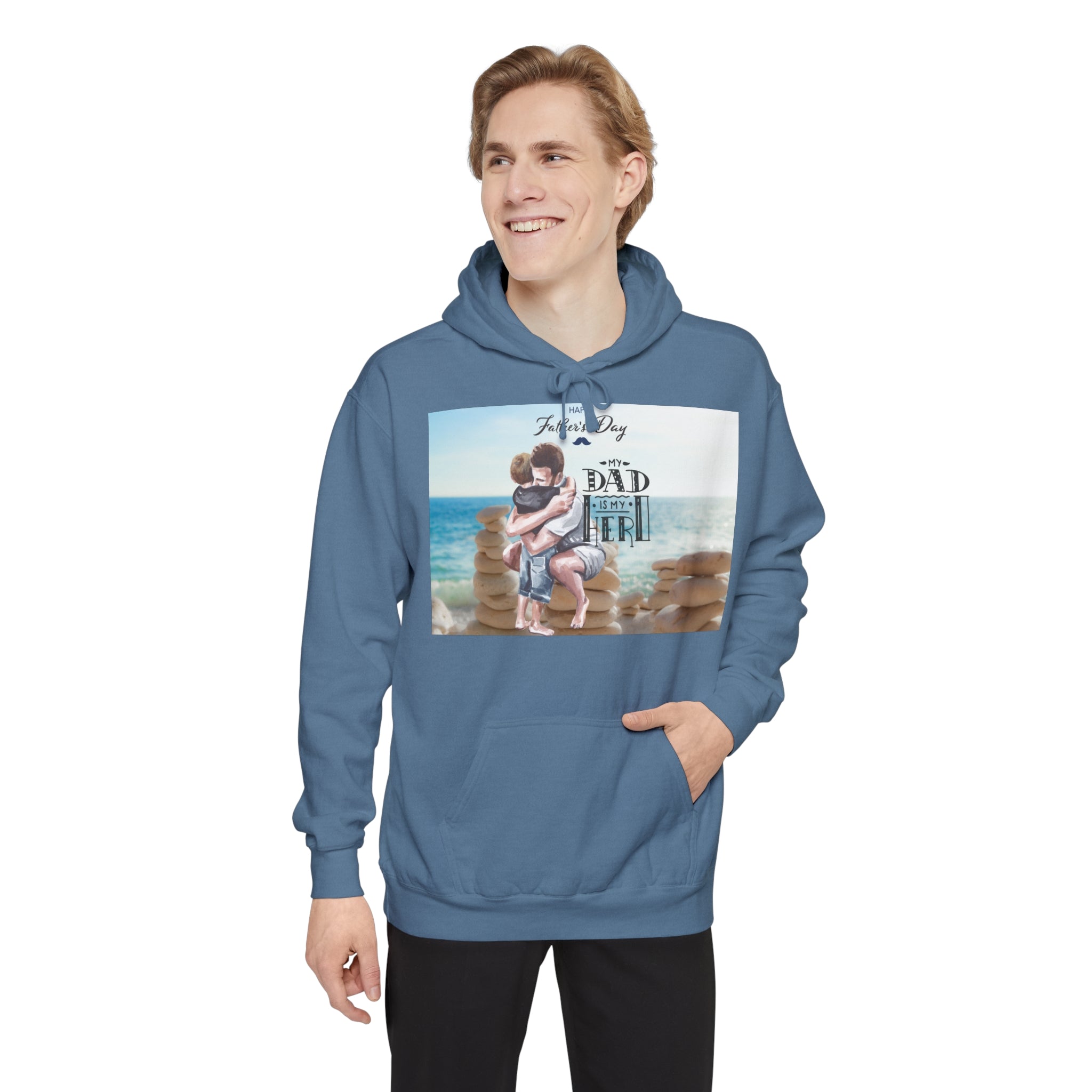 A Father's Heart Father's Day Blue Jean - Garment-Dyed Hoodie