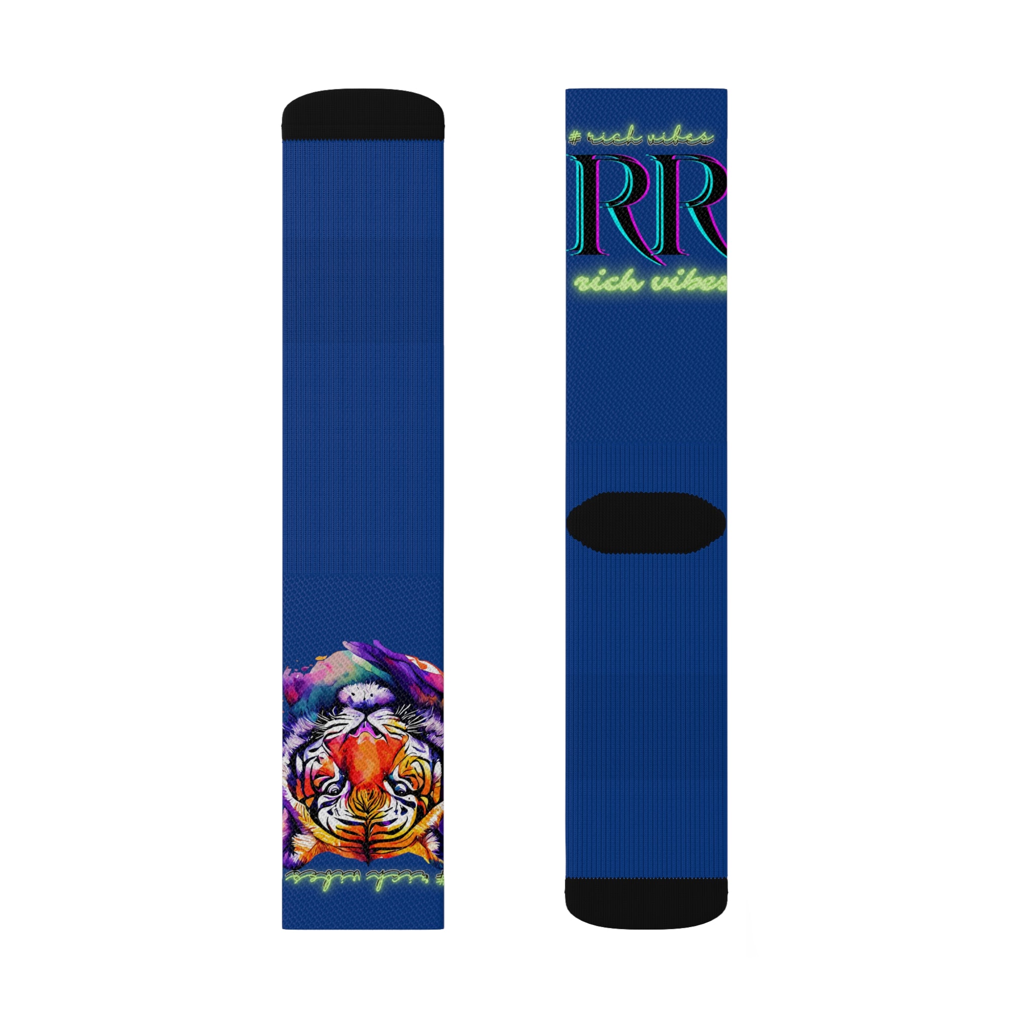 Rich Vibes RR Volt Tropical Jungle Tiger - Sublimation Socks Royal Blue