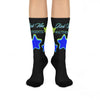 Rich Vibes Authentic Volt Blue Stars B - Cushioned Crew Socks (Blacks)