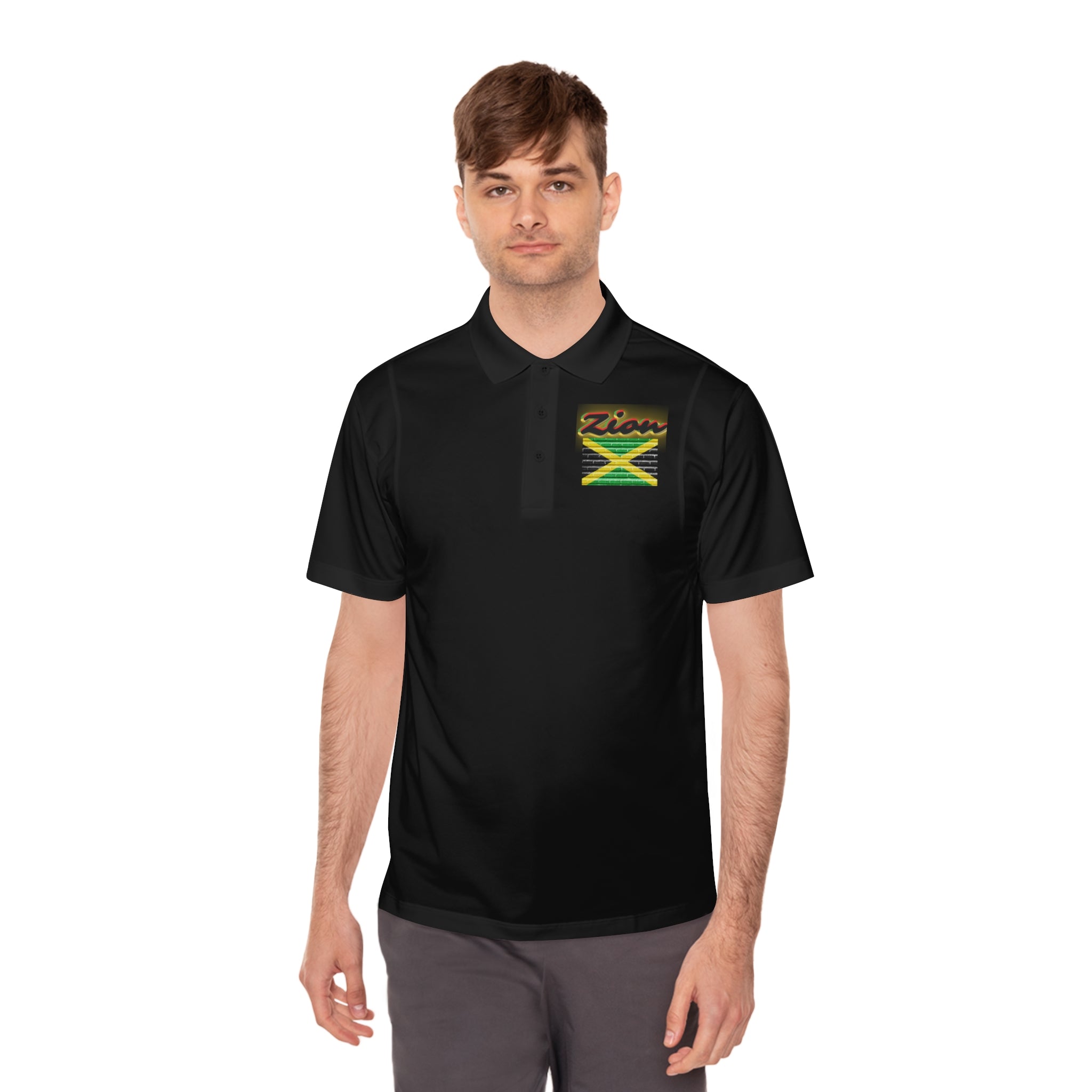 Rich Vibes Zion Lion Of Judah Jamaica Flag - Men's Sport Polo Shirt