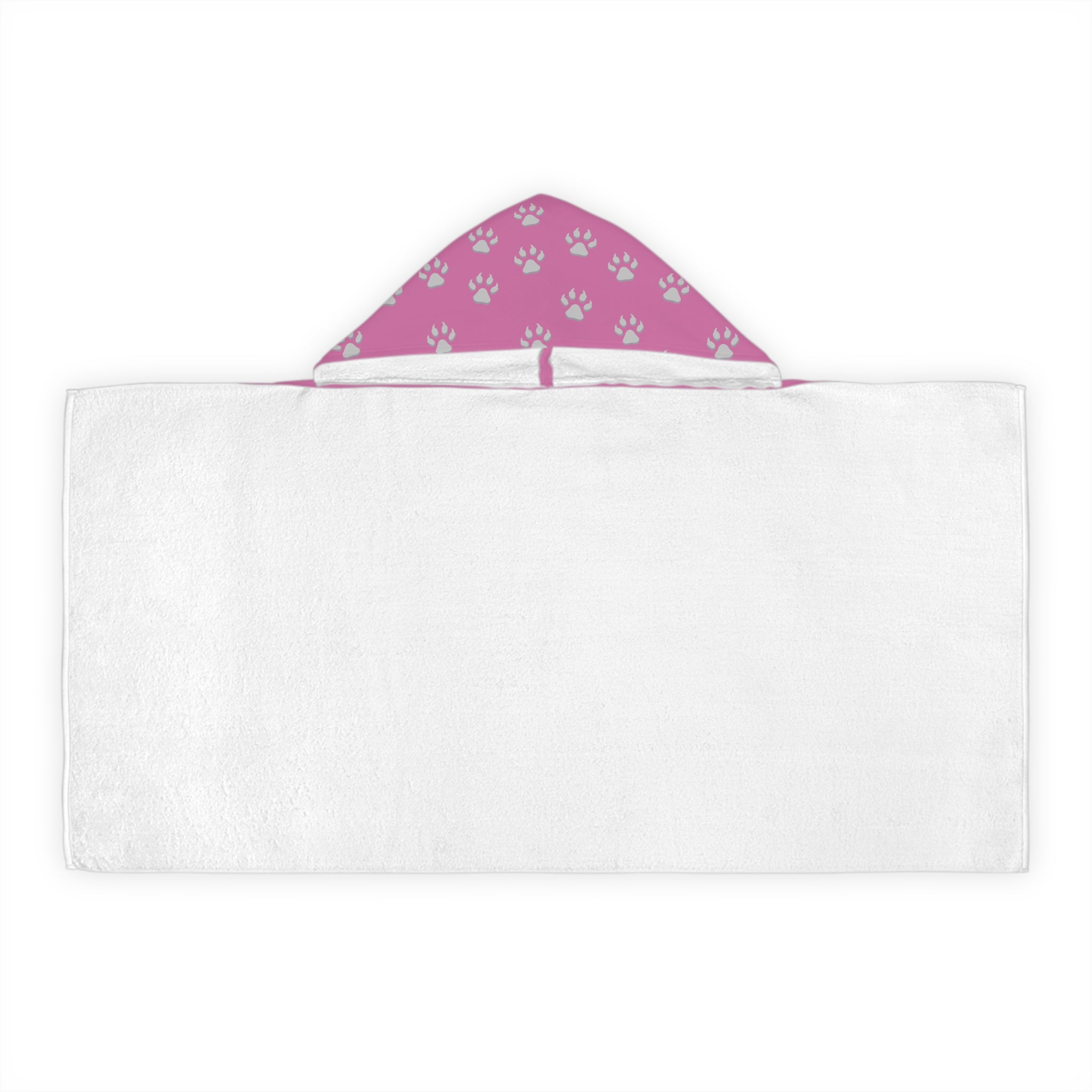 Tiger Cub Paw Print - Youth Hooded Towel (Light Pink)