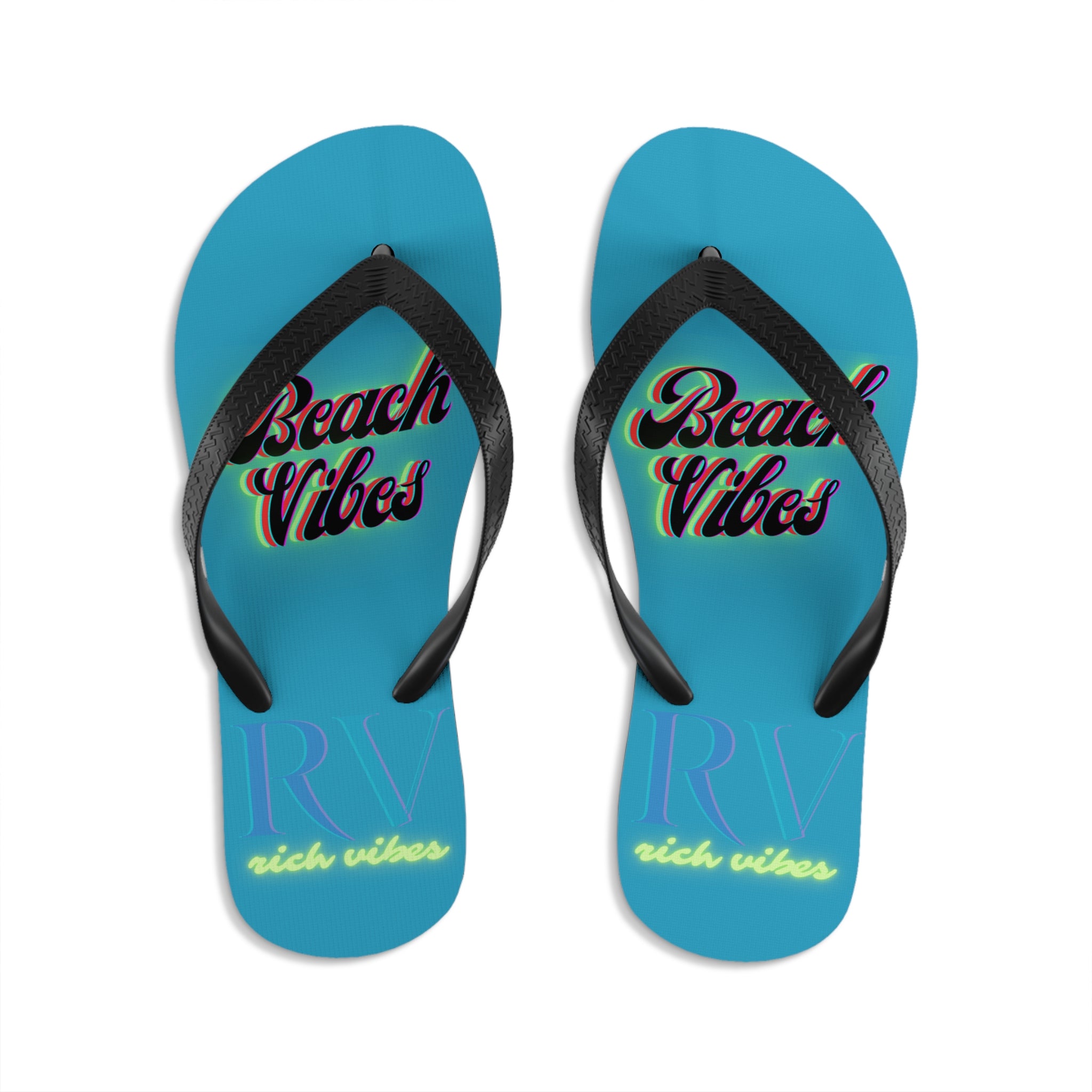 Rich Vibes RV Neon Beach Vibes - Unisex Flip-Flops - M