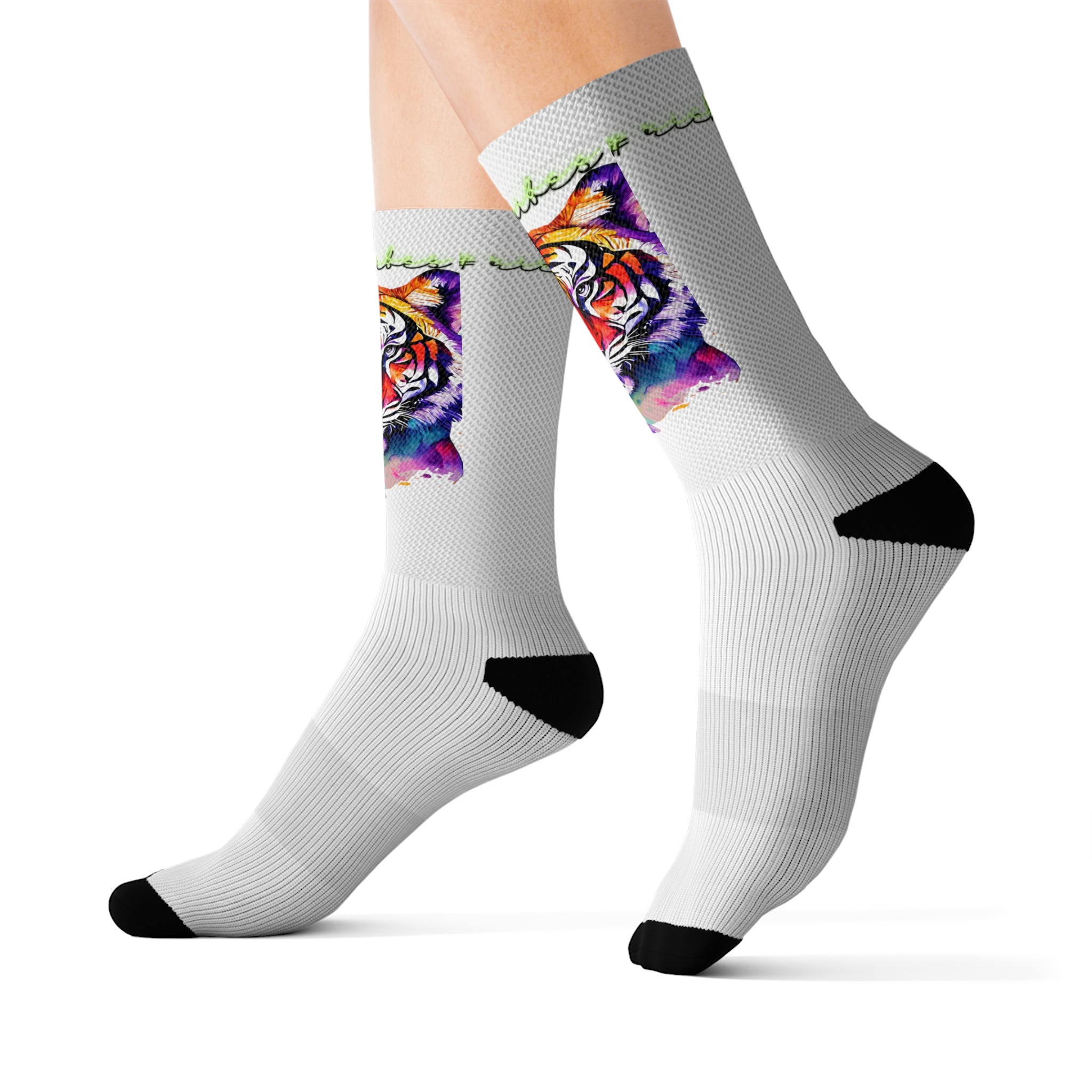 Rich Vibes Volt Tropical Jungle Tiger - Sublimation Socks White