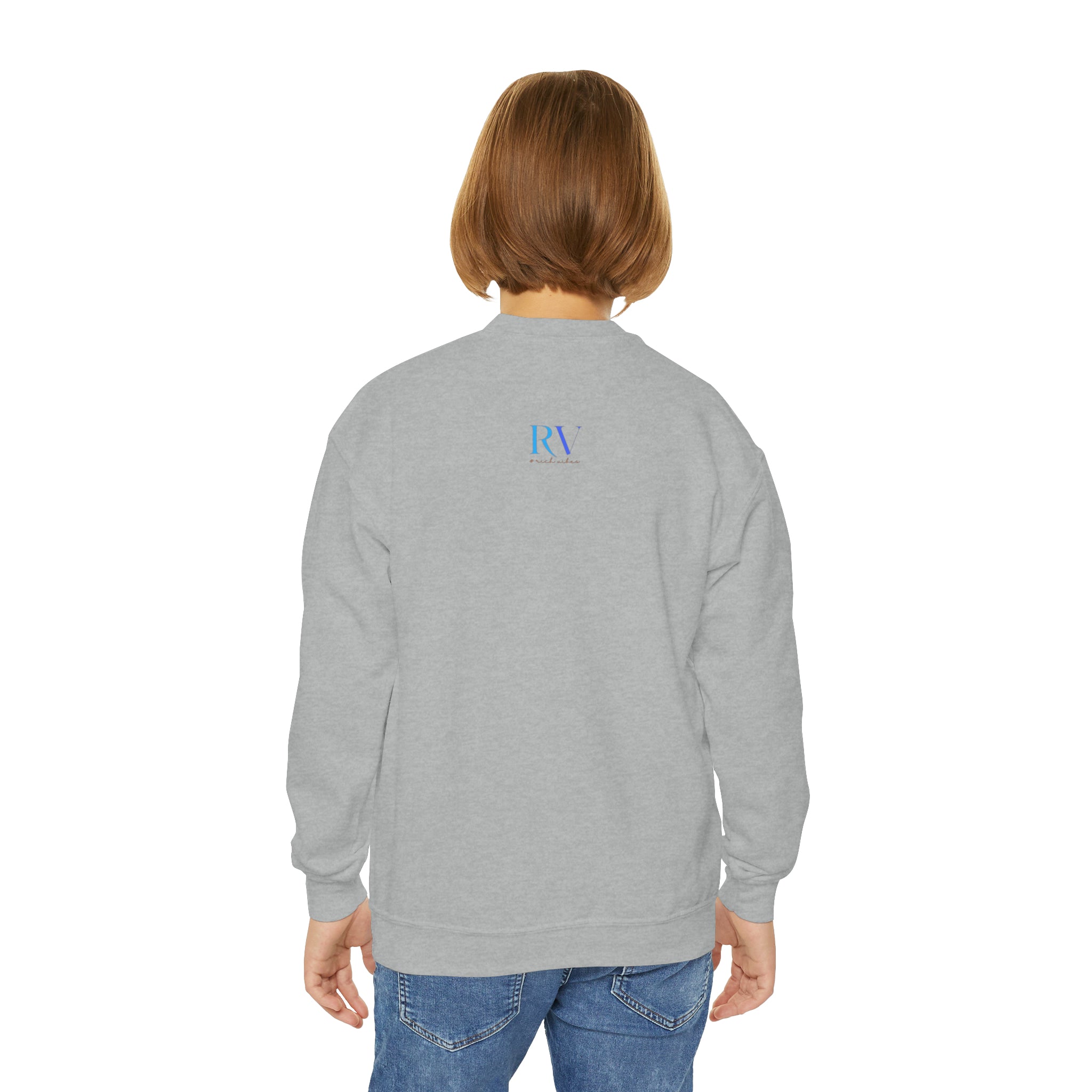 Rich Vibes RV Palm Tree - Youth Crewneck Sweatshirt