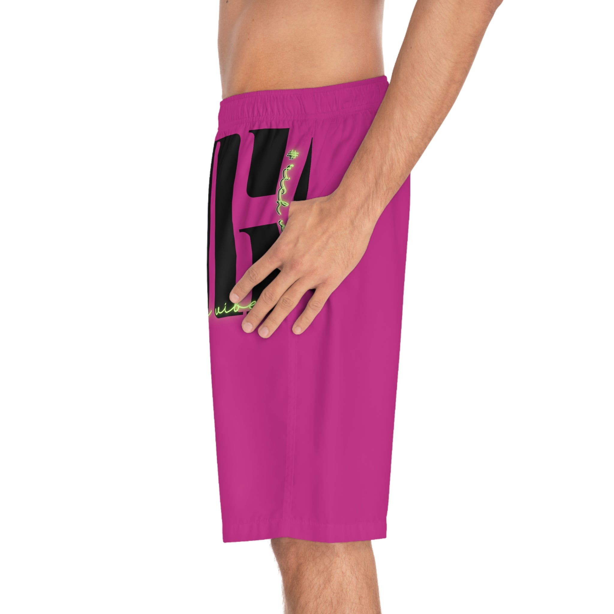 Rich Vibes Volt MG Tiger Shield Pink - Men's Board Shorts (AOP)