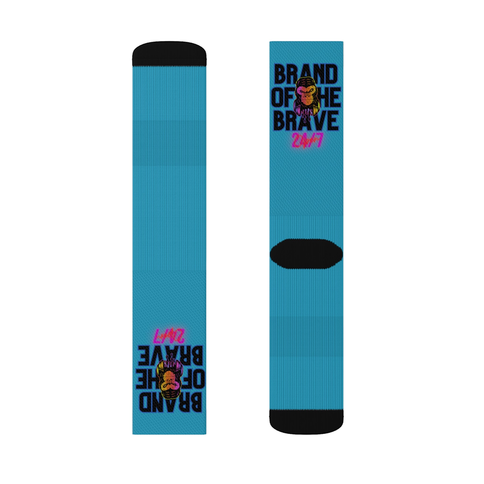 Rich Vibes Brand Of The Brave Turquoise - Sublimation Socks