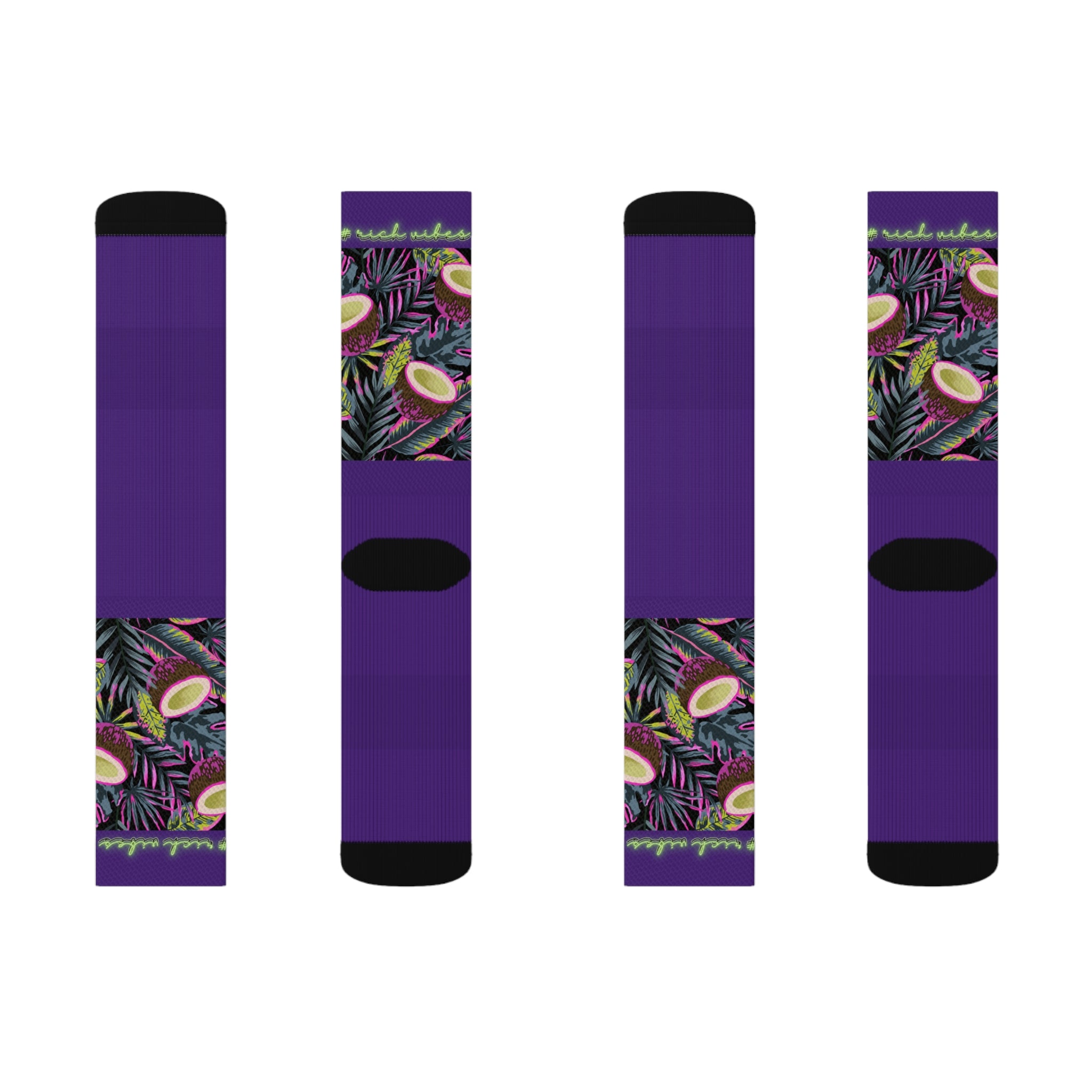 Rich Vibes Volt Tropical Coconut Purple - Sublimation Socks