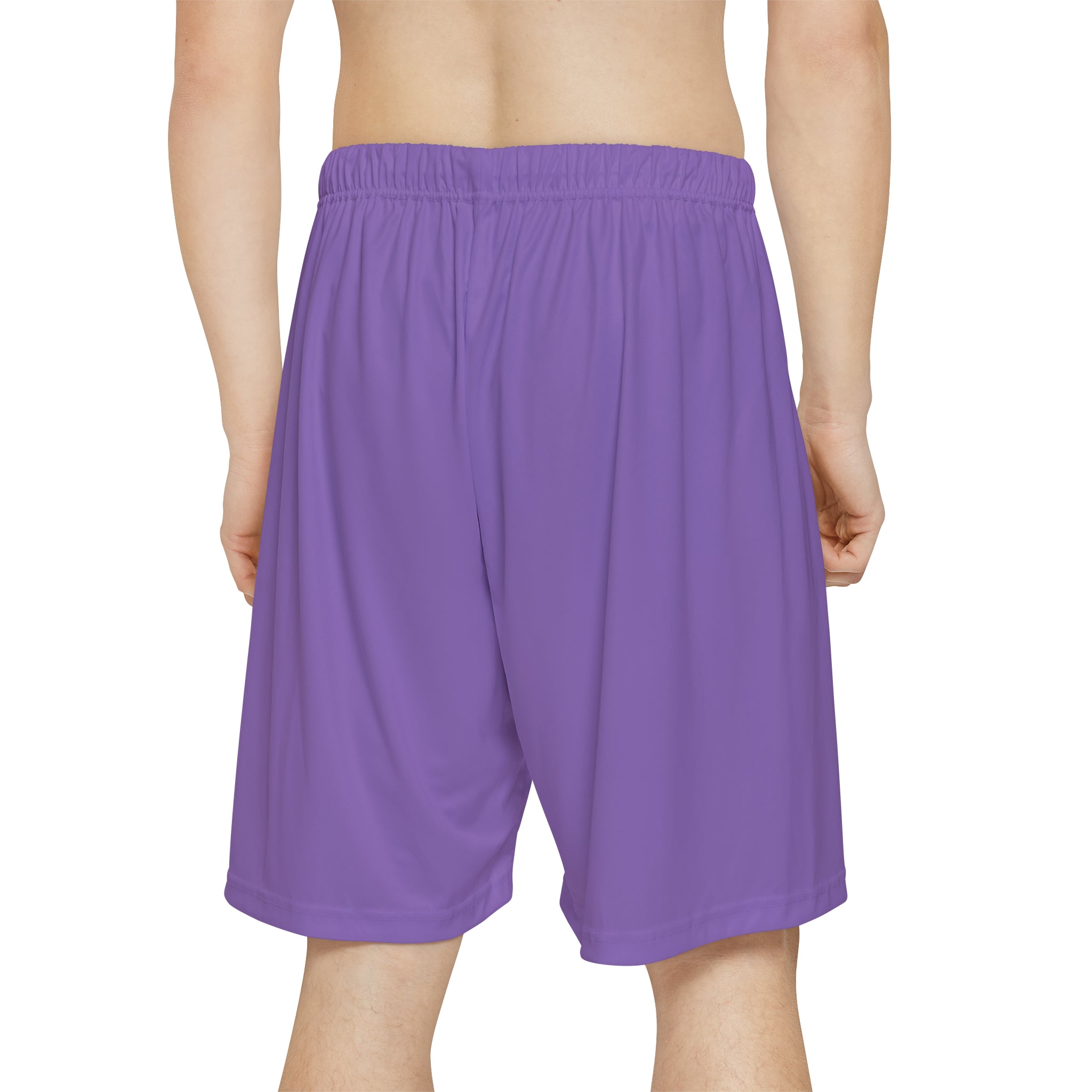 Rich Vibes RV Palm Tree Silhouette Men’s Sports Shorts (AOP) Light Purple