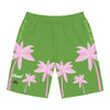 Rich Vibes Green Tropical Pink Palm Tree Beach Chill Vibes 1.2 - Men's Board Shorts (AOP)