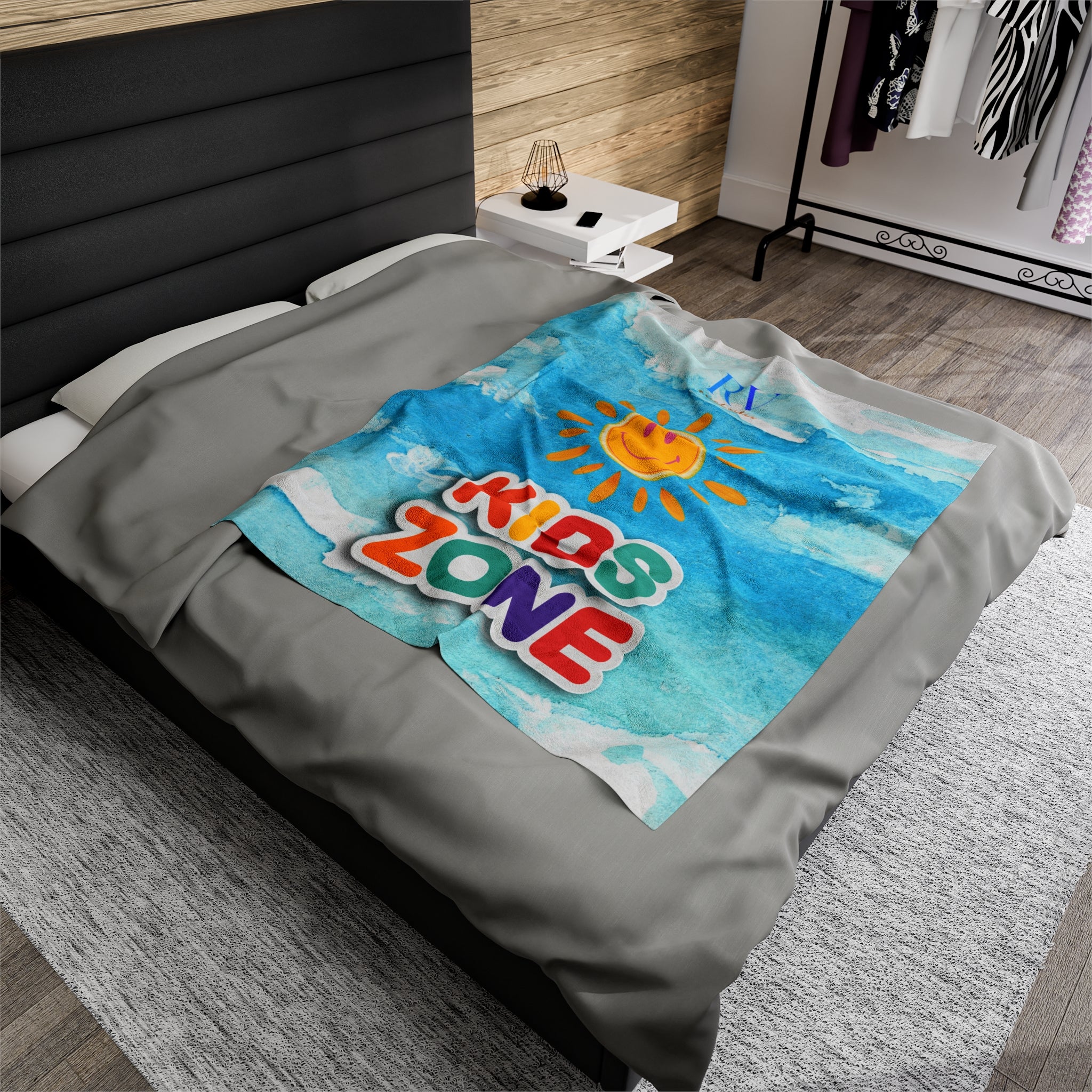 RV Smiley Sunshine Kids Zone - Velveteen Plush Blanket