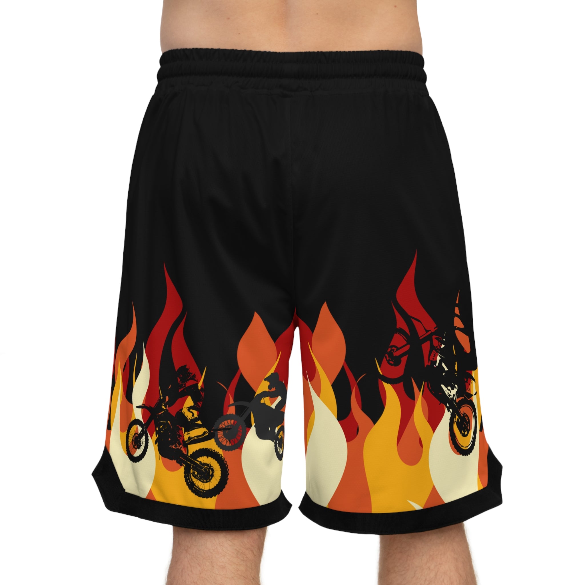 Brand Of The Brave Fire Flame Kindle Black 1.0  - Basketball Rib Shorts (AOP)