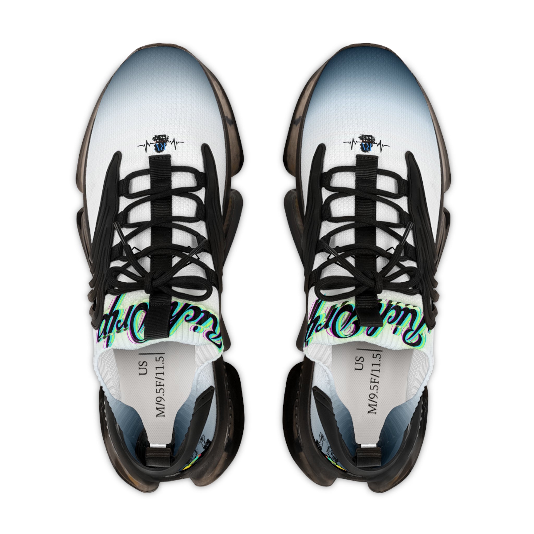 RV5 Pulse White Moonlight Tropical Neon Green Glow Logo - Men's Mesh Sneakers White