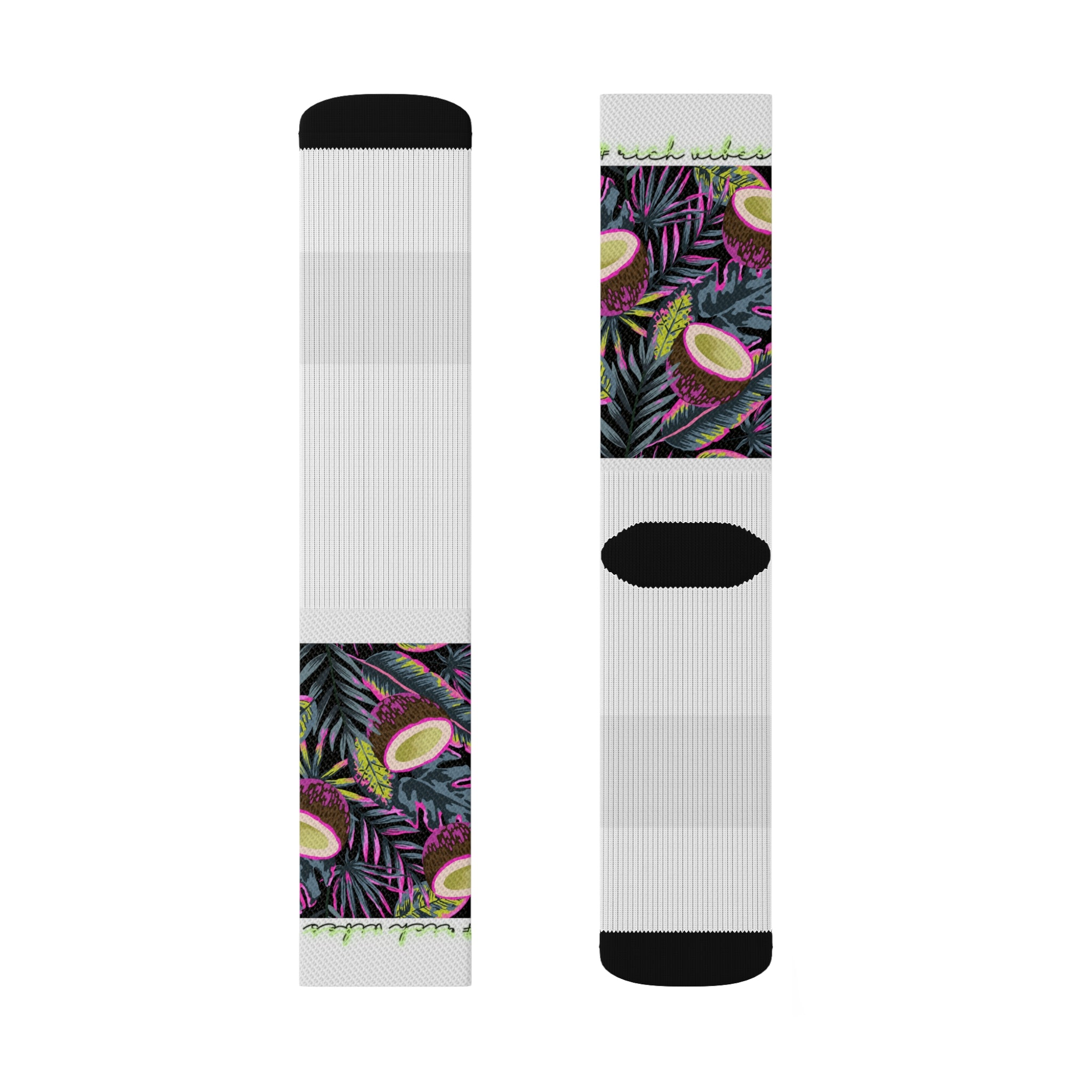 Rich Vibes Volt Tropical Coconut White - Sublimation Socks