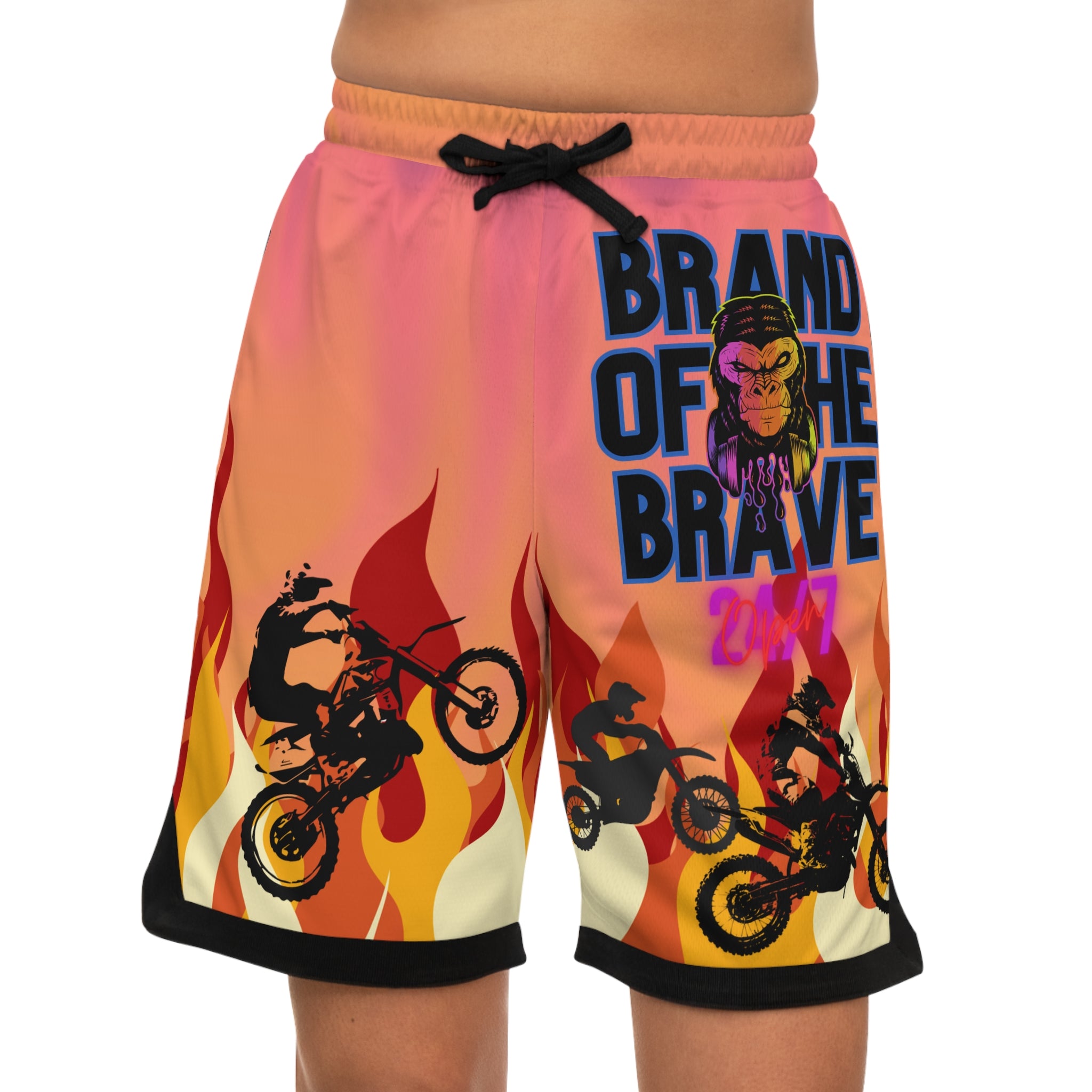 Brand Of The Brave Fire Flame Kindle Auburn - Basketball Rib Shorts (AOP)