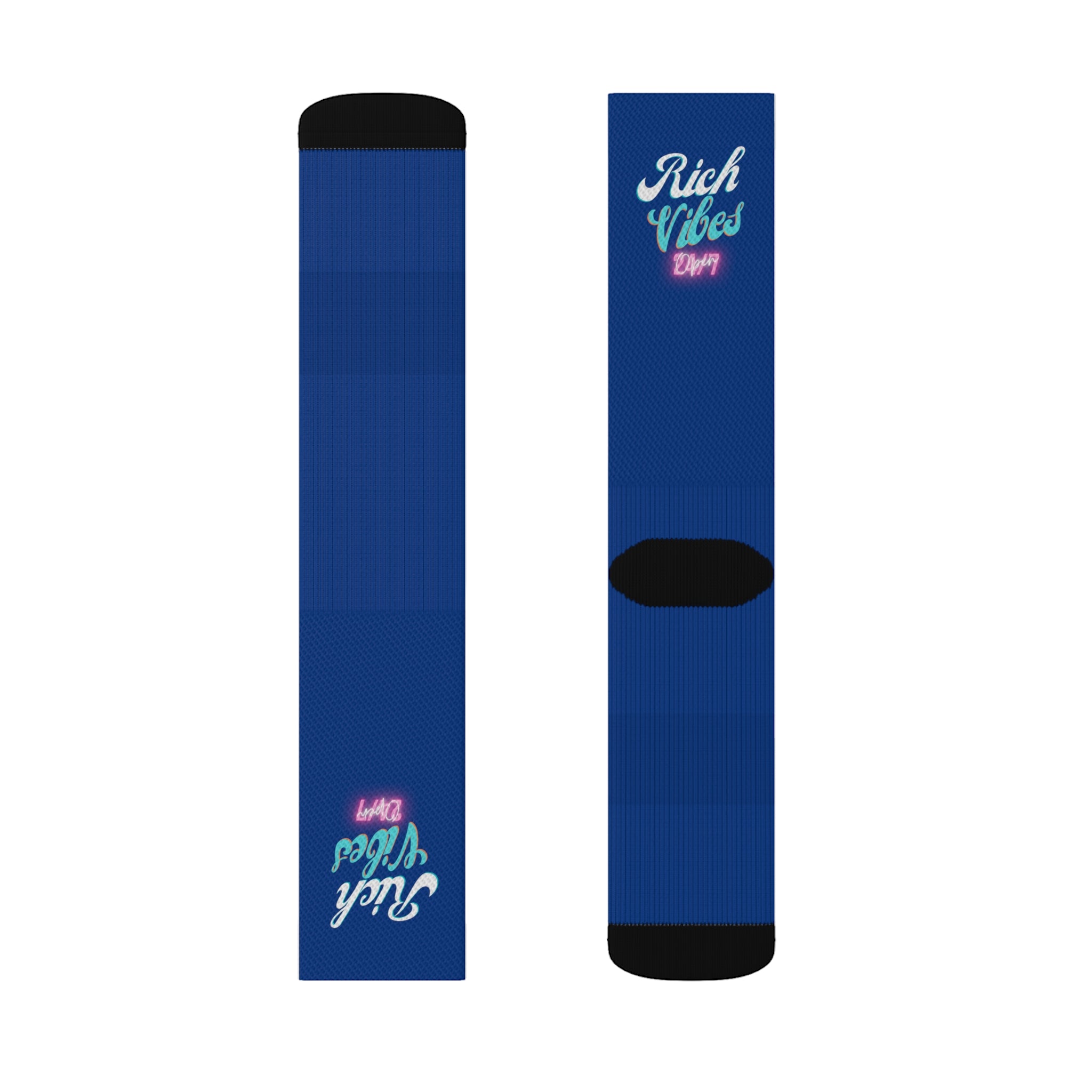 Rich Vibes Miami Colorway Dark Blue - Sublimation Socks