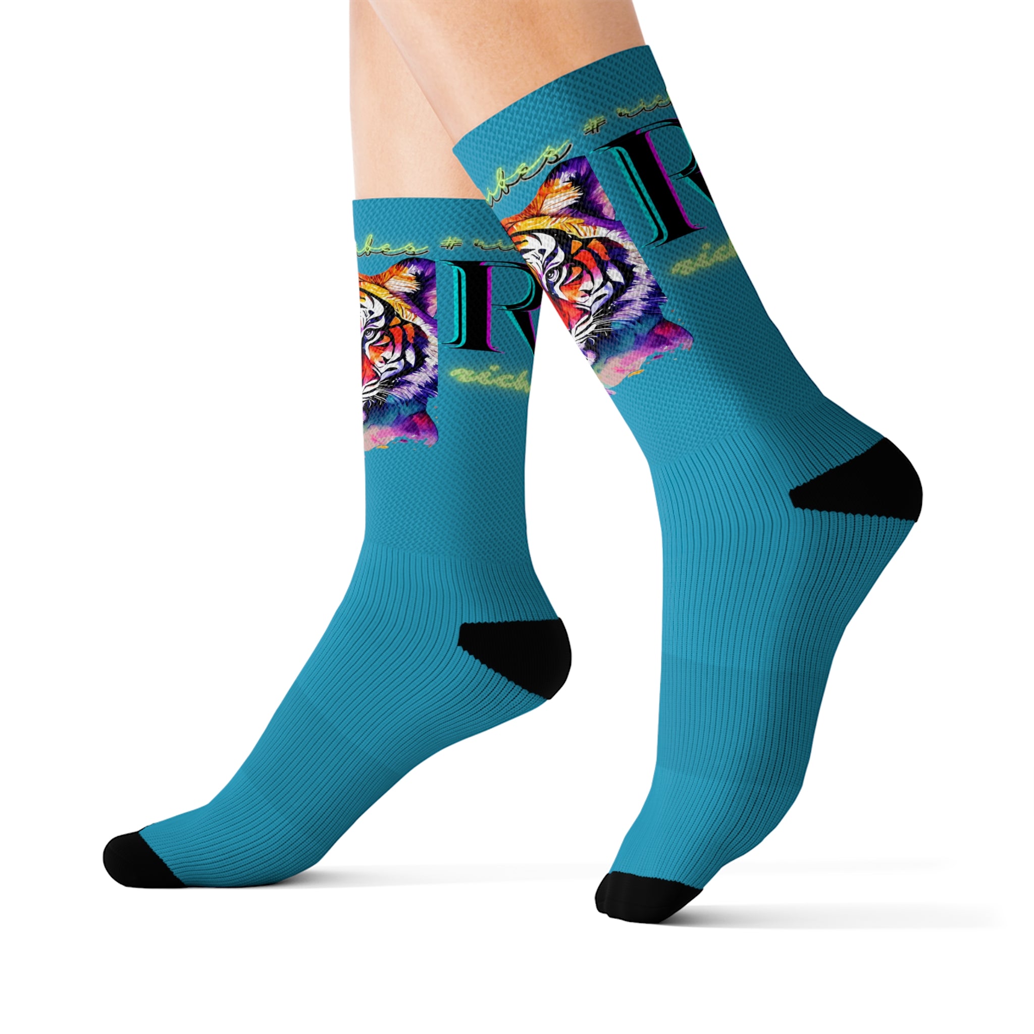 Rich Vibes RR Volt Tropical Jungle Tiger - Sublimation Socks Turquoise