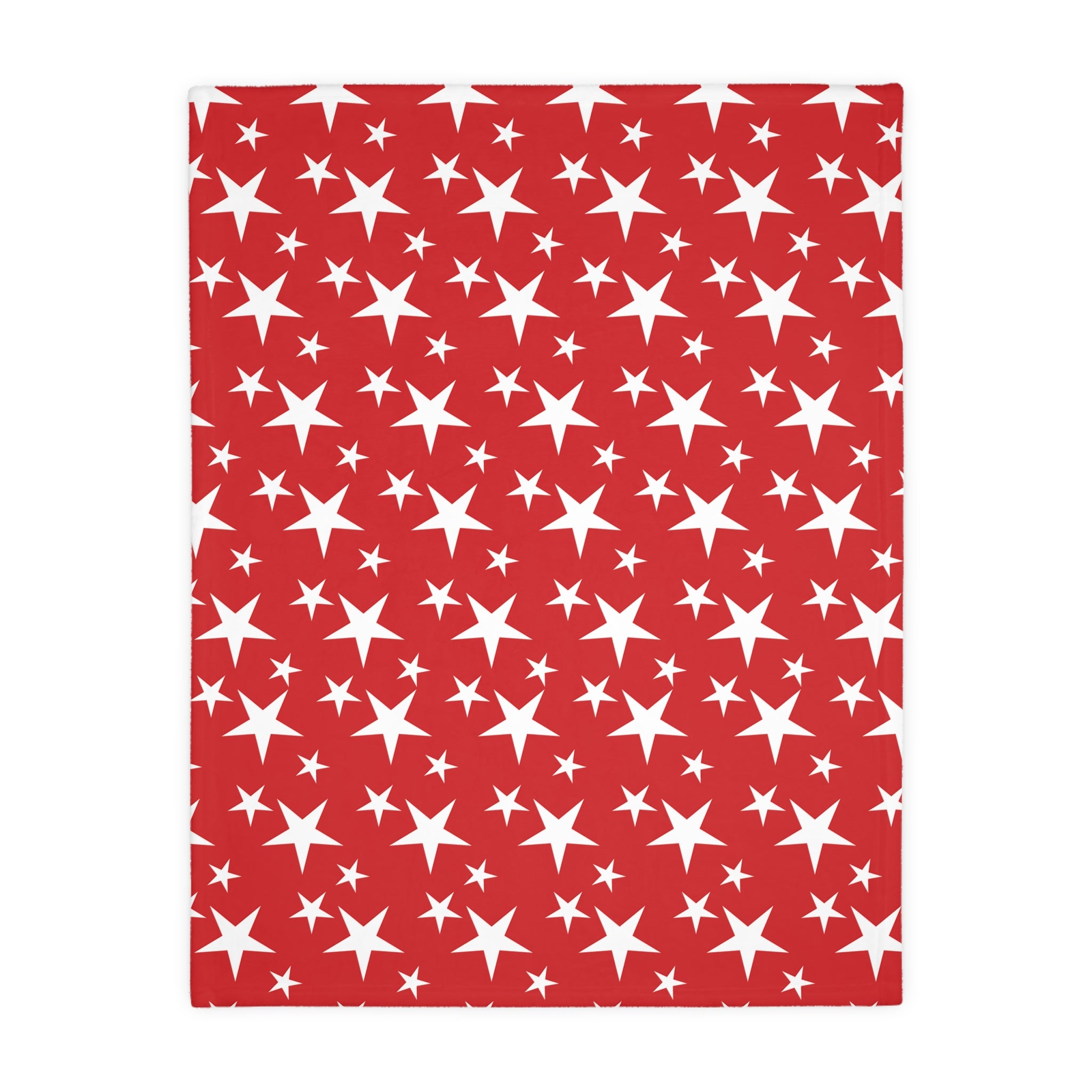 Stars and Stripes Red Velveteen Minky Blanket - (Two-sided print)