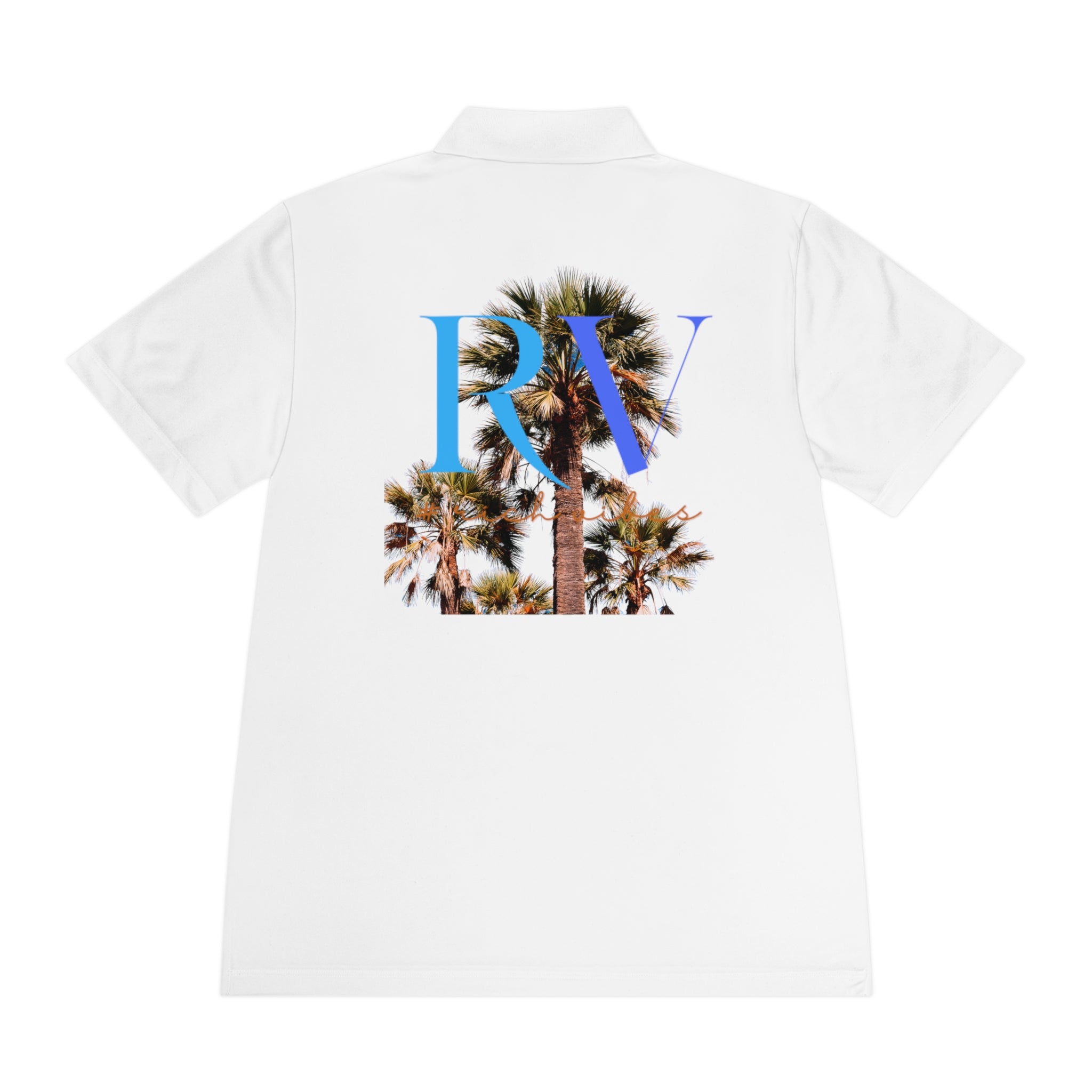 Rich Vibes Palm Tree RV Back Logo 2.0 - Men's Sport Polo Shirt