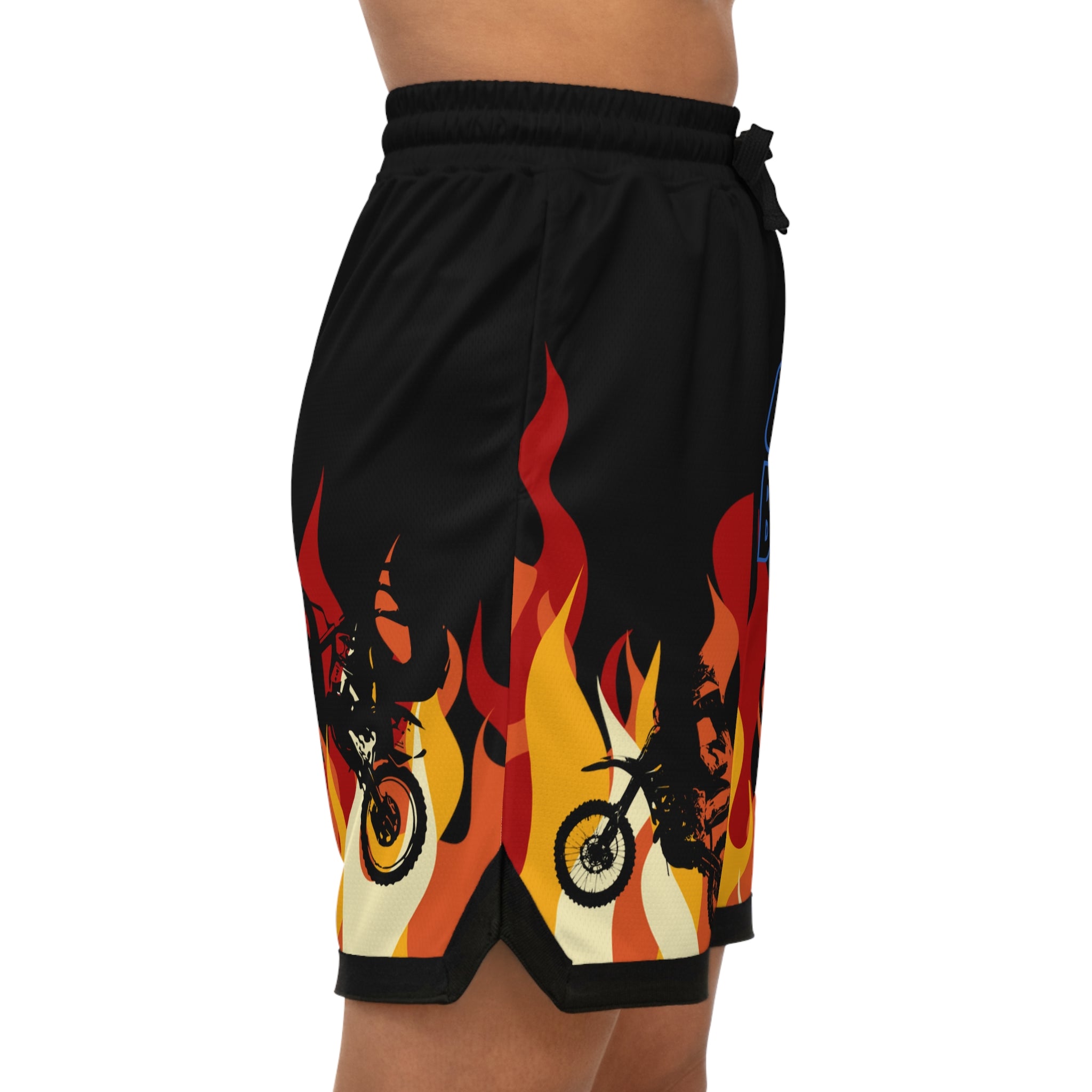 Brand Of The Brave Fire Flame Kindle Black 1.0  - Basketball Rib Shorts (AOP)