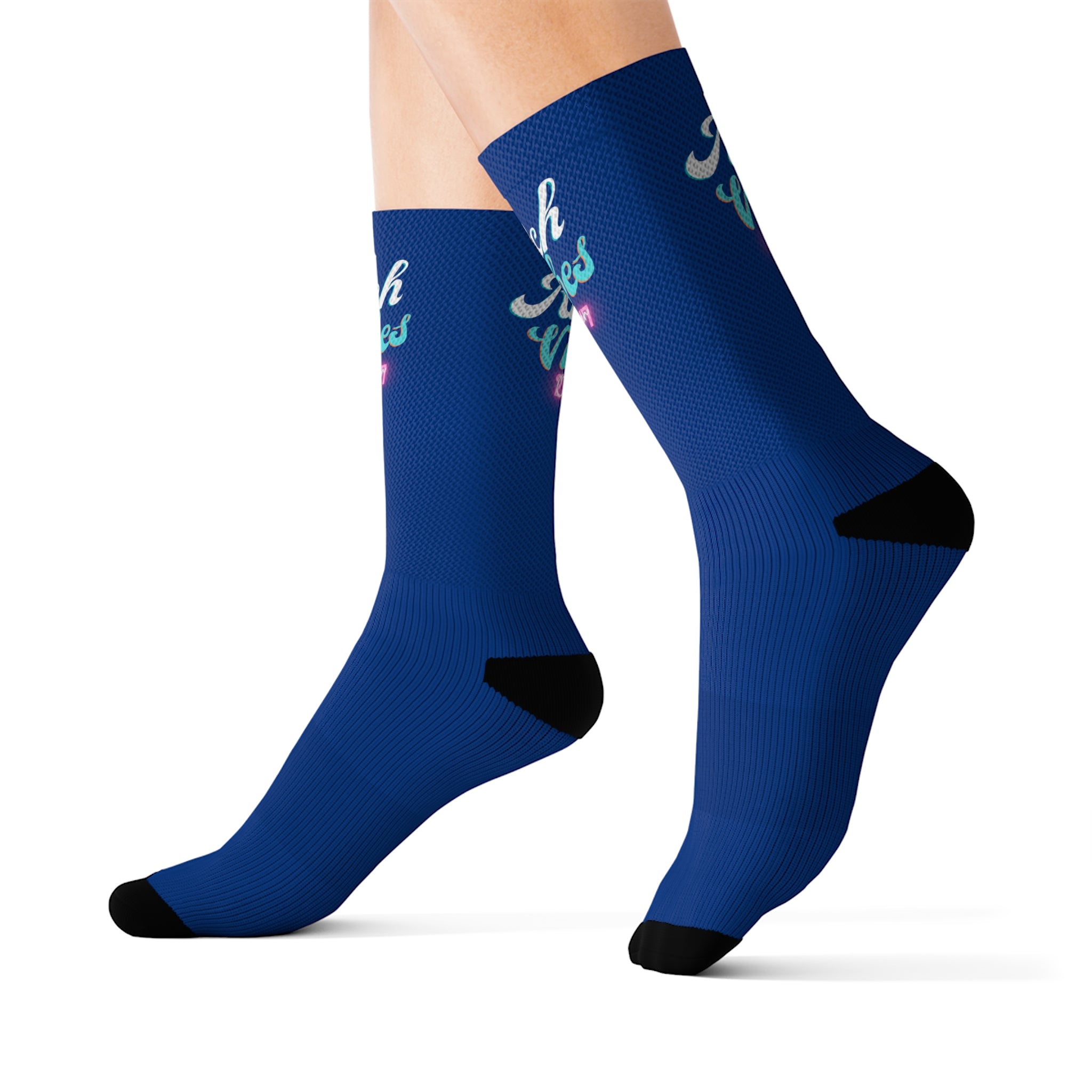 Rich Vibes Miami Colorway Dark Blue - Sublimation Socks