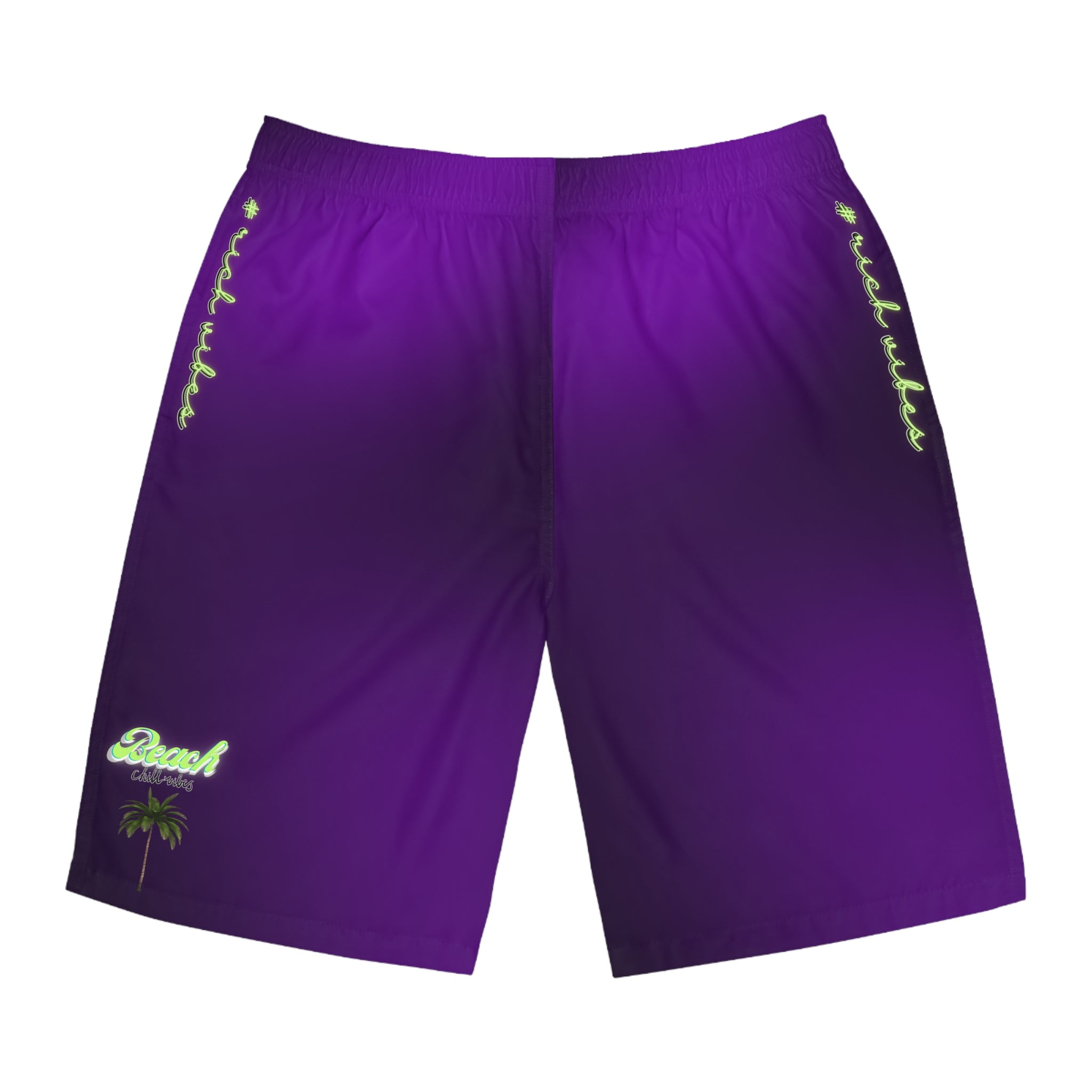 Rich Vibes Lime Green Tropical Beach Chill Vibes 1.0 - Men's Board Shorts (AOP)