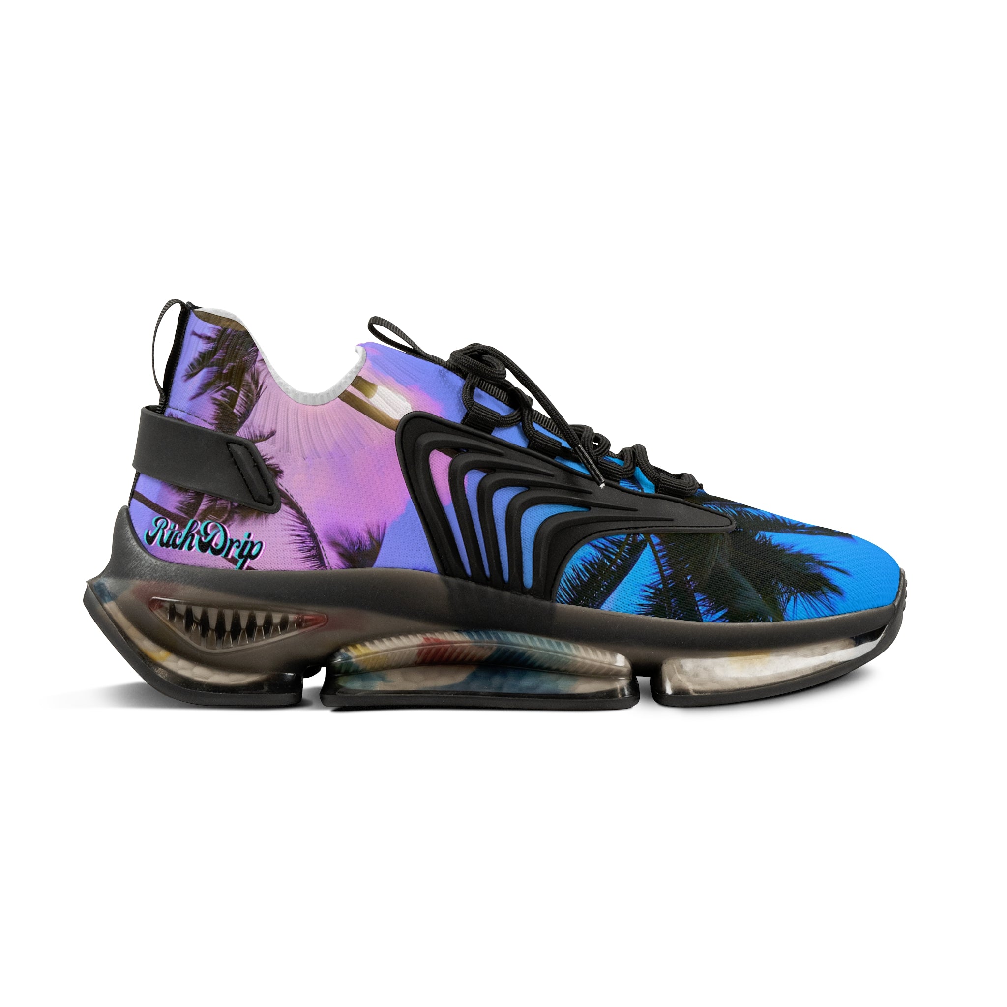 RV5 Pulse Rich Blue Purple Sunset Palm Tree 2.0 - Men's Mesh Sneakers