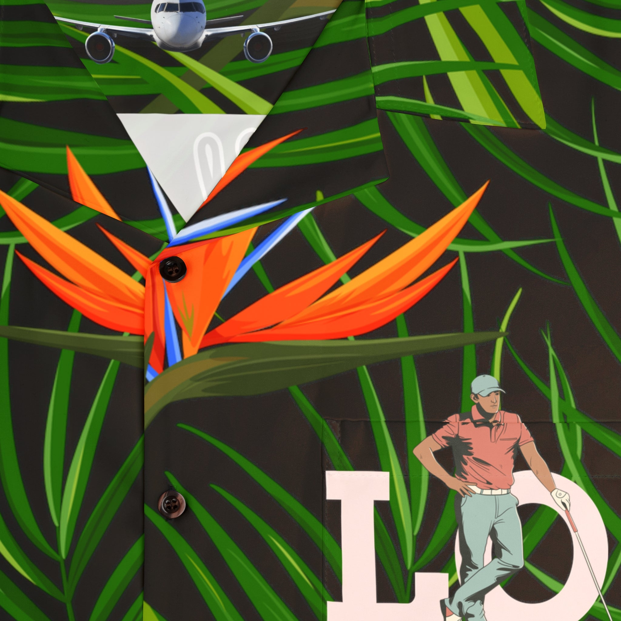 Rich Vibes Tropical RV Golfer's Love Chill Vibes - Men's Hawaiian Shirt (AOP)Black