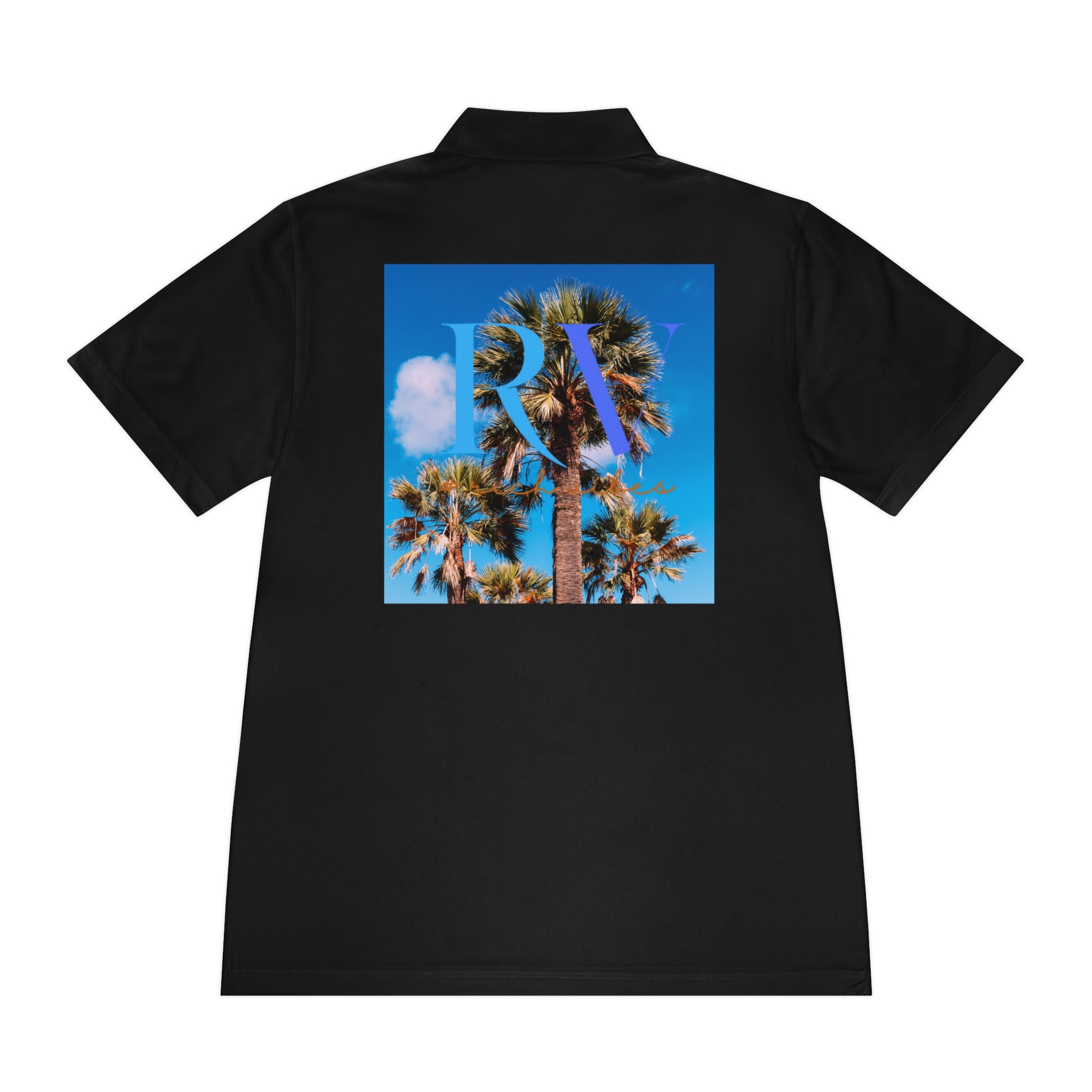Rich Vibes Palm Trees RV Logo Blue Skies - Men's Sport Polo Shirt