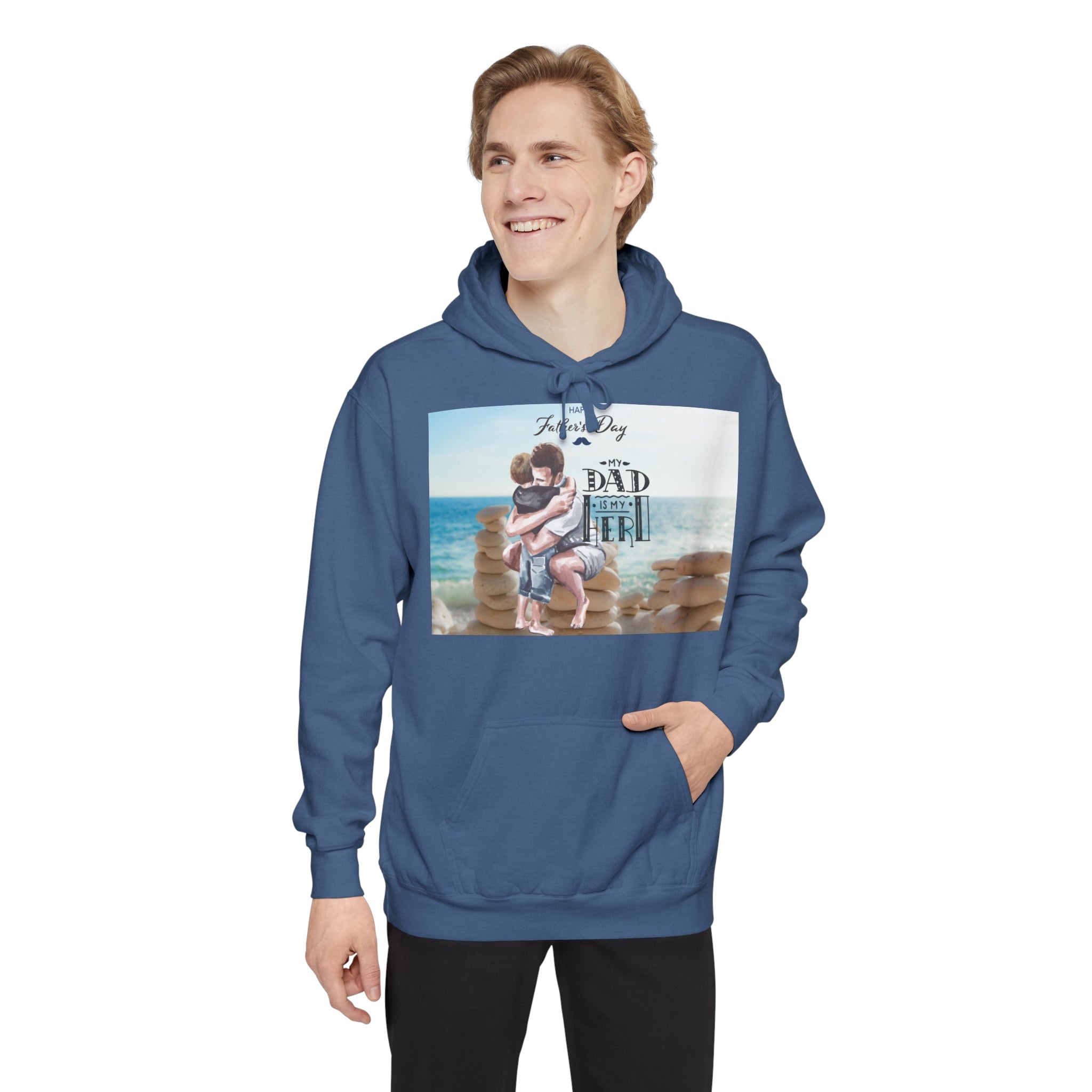 A Father's Heart Father's Day Denim - Garment-Dyed Hoodie