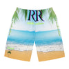 Rich Vibes Sky Blue Sea Foam Beach Chill Vibes - Men's Board Shorts (AOP)