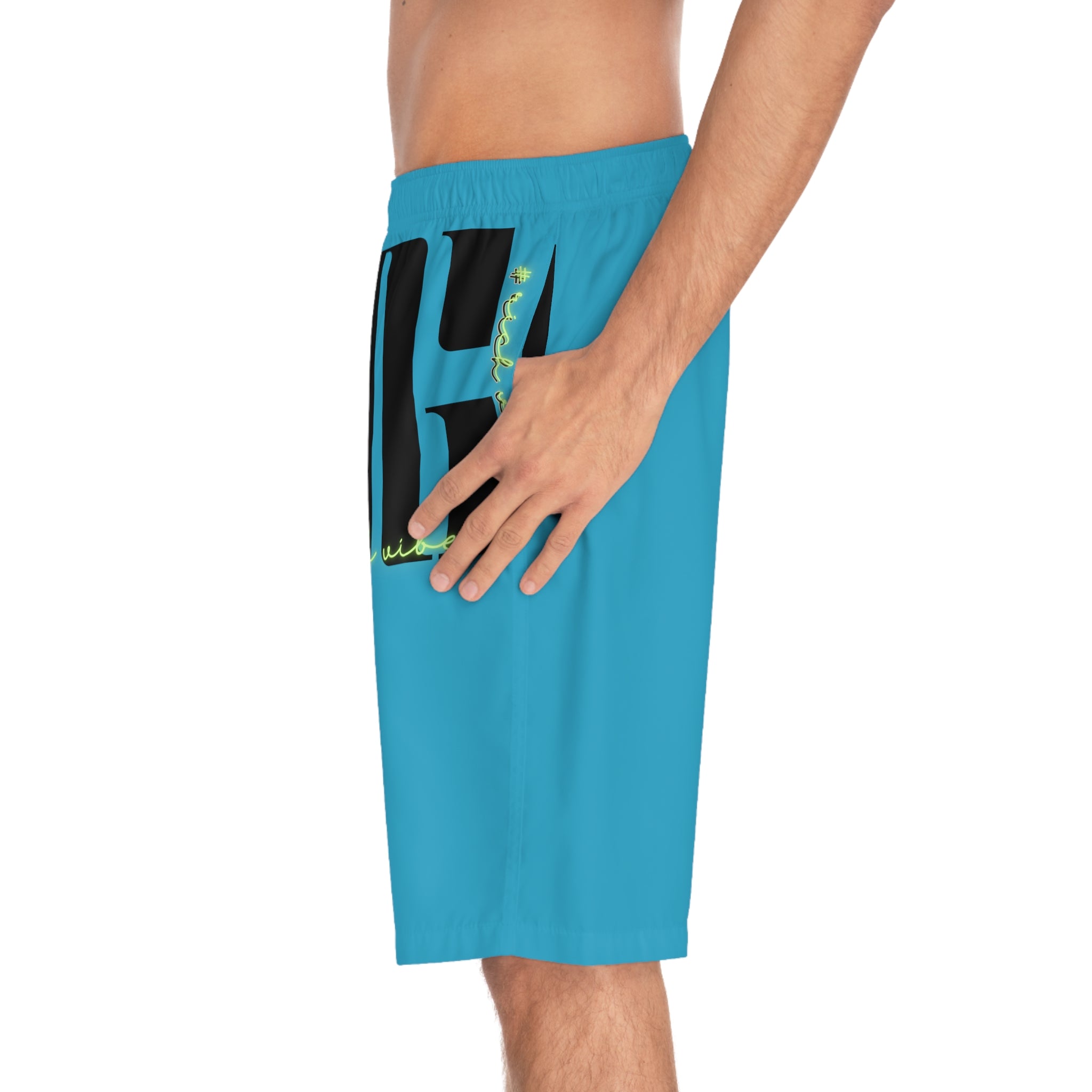Rich Vibes Volt MG Tiger Shield Turquoise - Men's Board Shorts (AOP)