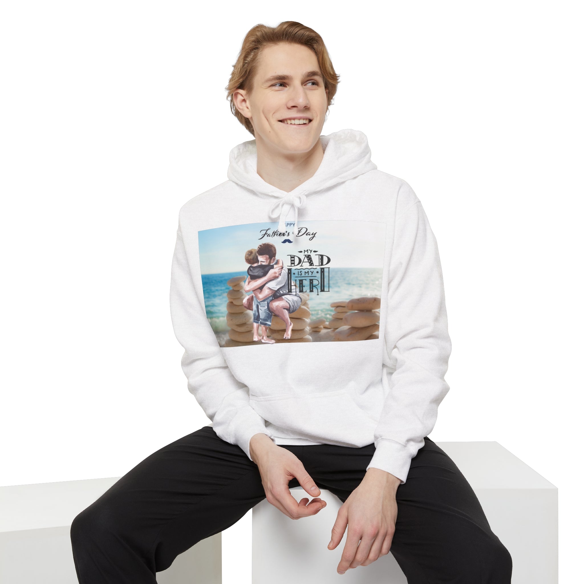 A Father's Heart Father's Day White - Garment-Dyed Hoodie