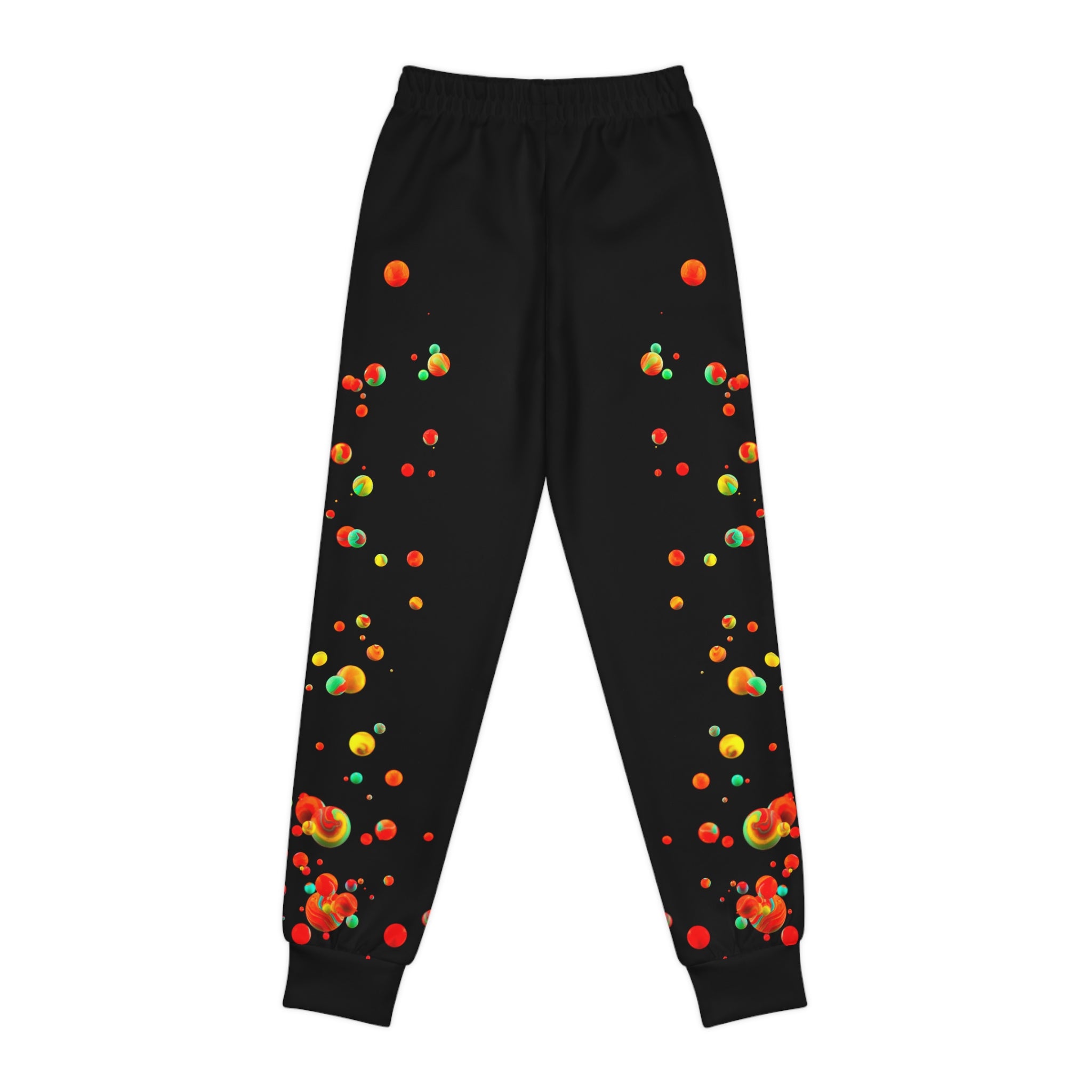Rich Vibes Multi Colored Paint Drops RV Palm Tree Black - Youth Joggers (AOP)