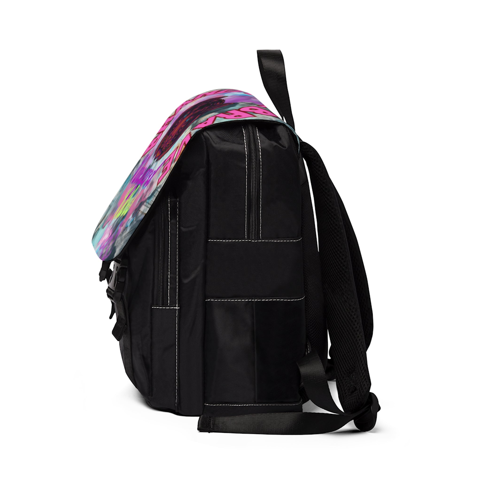 Vineyard Vibes Pink Tiger - Unisex Casual Shoulder Backpack