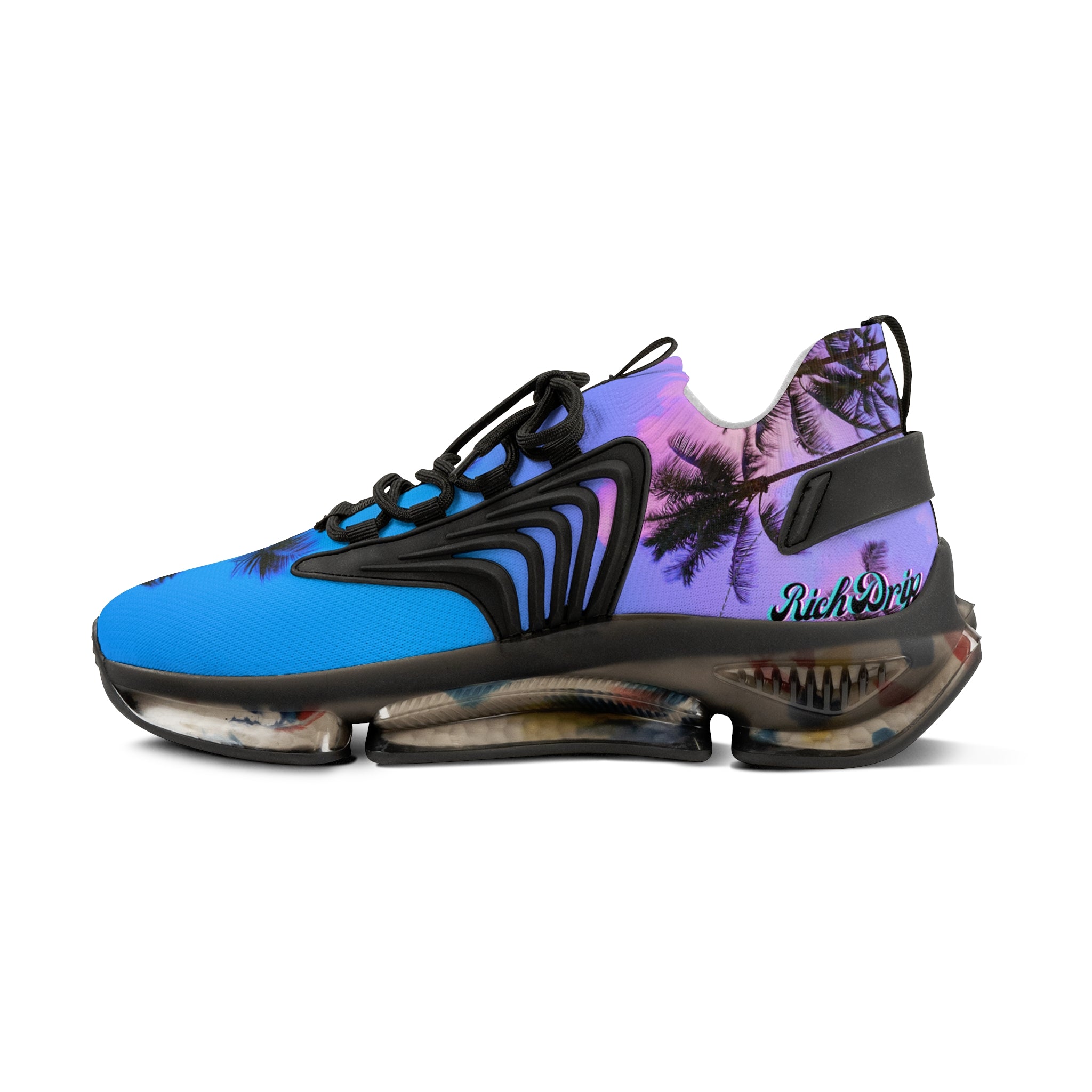 RV5 Pulse Rich Blue Purple Sunset Palm Tree 2.0 - Men's Mesh Sneakers