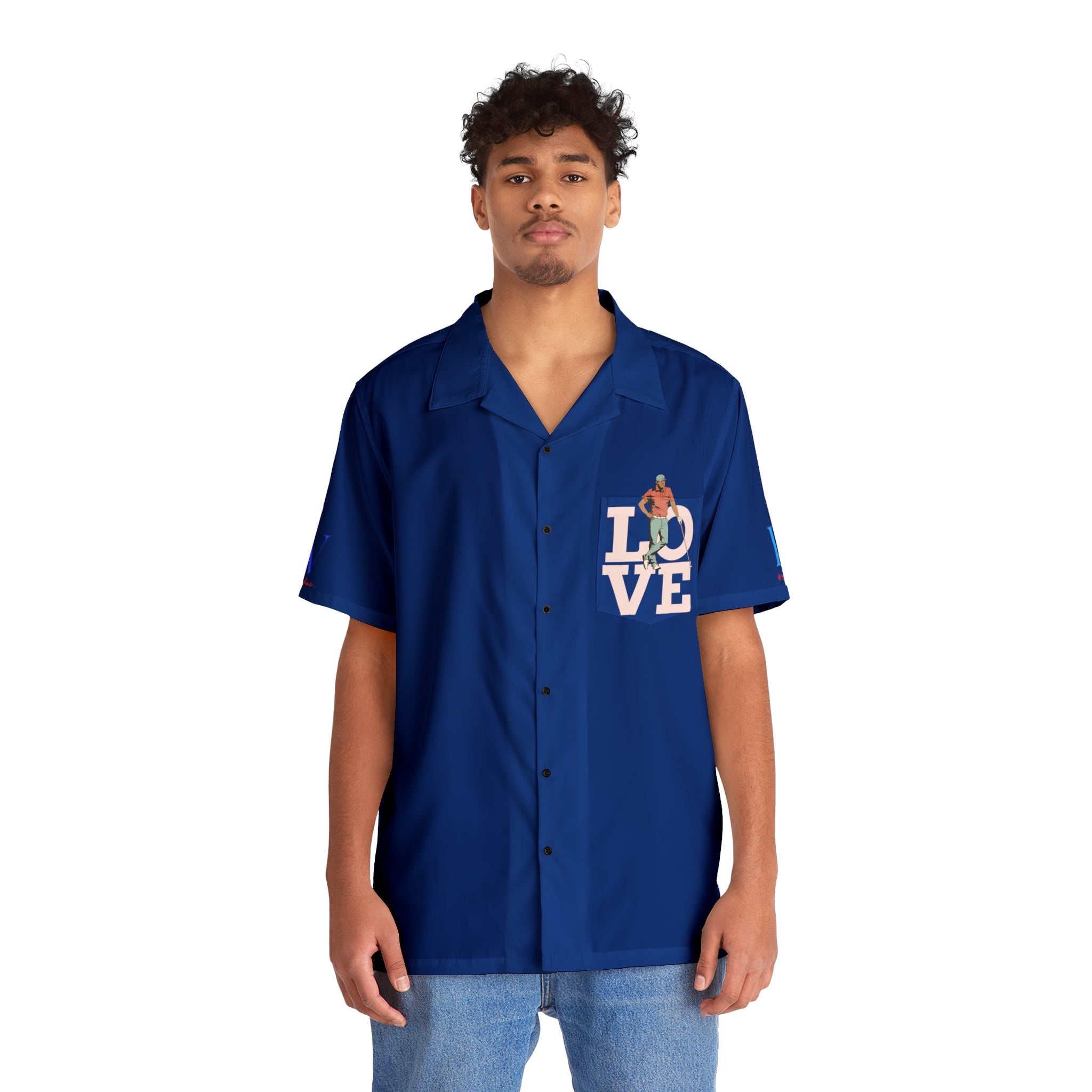 Rich Vibes RV Golfer's Love Chill Vibes - Men's Hawaiian Shirt (AOP)Royal Blue