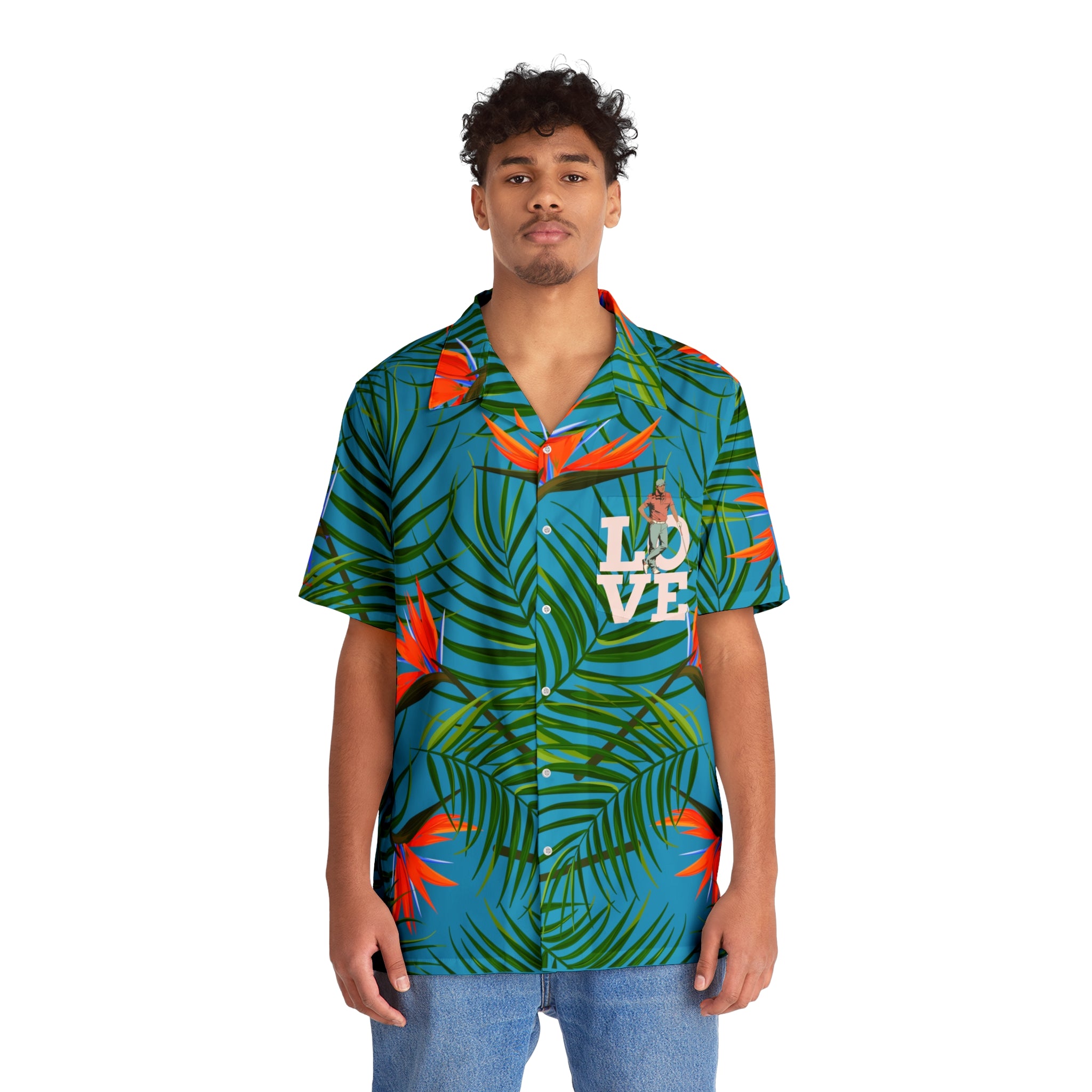 Rich Vibes Tropical RV Golfer's Love Chill Vibes - Men's Hawaiian Shirt (AOP)Turquoise