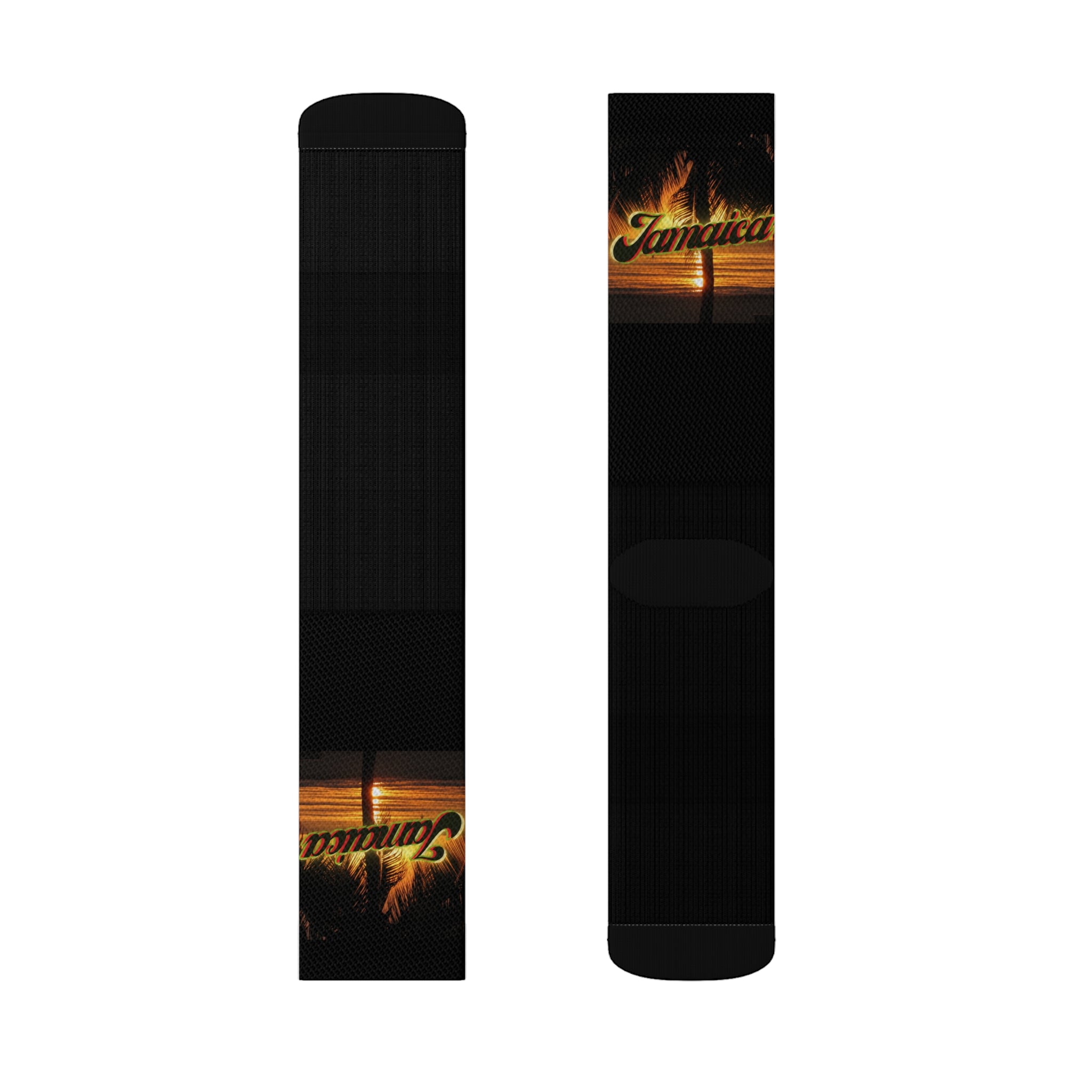 Rich Vibes Jamaica Sunset Black - Sublimation Socks